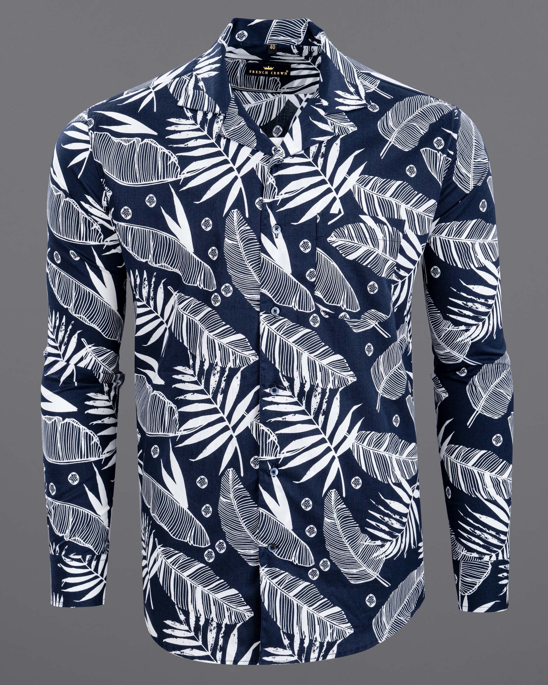 Bunting Blue Leaves Printed Premium Cotton Shirt 5910-CC-BLE-38, 5910-CC-BLE-H-38, 5910-CC-BLE-39, 5910-CC-BLE-H-39, 5910-CC-BLE-40, 5910-CC-BLE-H-40, 5910-CC-BLE-42, 5910-CC-BLE-H-42, 5910-CC-BLE-44, 5910-CC-BLE-H-44, 5910-CC-BLE-46, 5910-CC-BLE-H-46, 5910-CC-BLE-48, 5910-CC-BLE-H-48, 5910-CC-BLE-50, 5910-CC-BLE-H-50, 5910-CC-BLE-52, 5910-CC-BLE-H-52