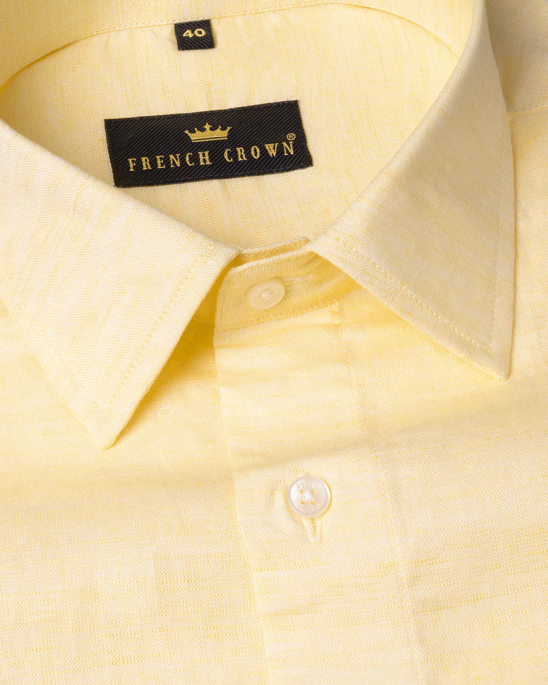 Givry Yellow Luxurious Linen Shirt 5920-38, 5920-H-38, 5920-39, 5920-H-39, 5920-40, 5920-H-40, 5920-42, 5920-H-42, 5920-44, 5920-H-44, 5920-46, 5920-H-46, 5920-48, 5920-H-48, 5920-50, 5920-H-50, 5920-52, 5920-H-52