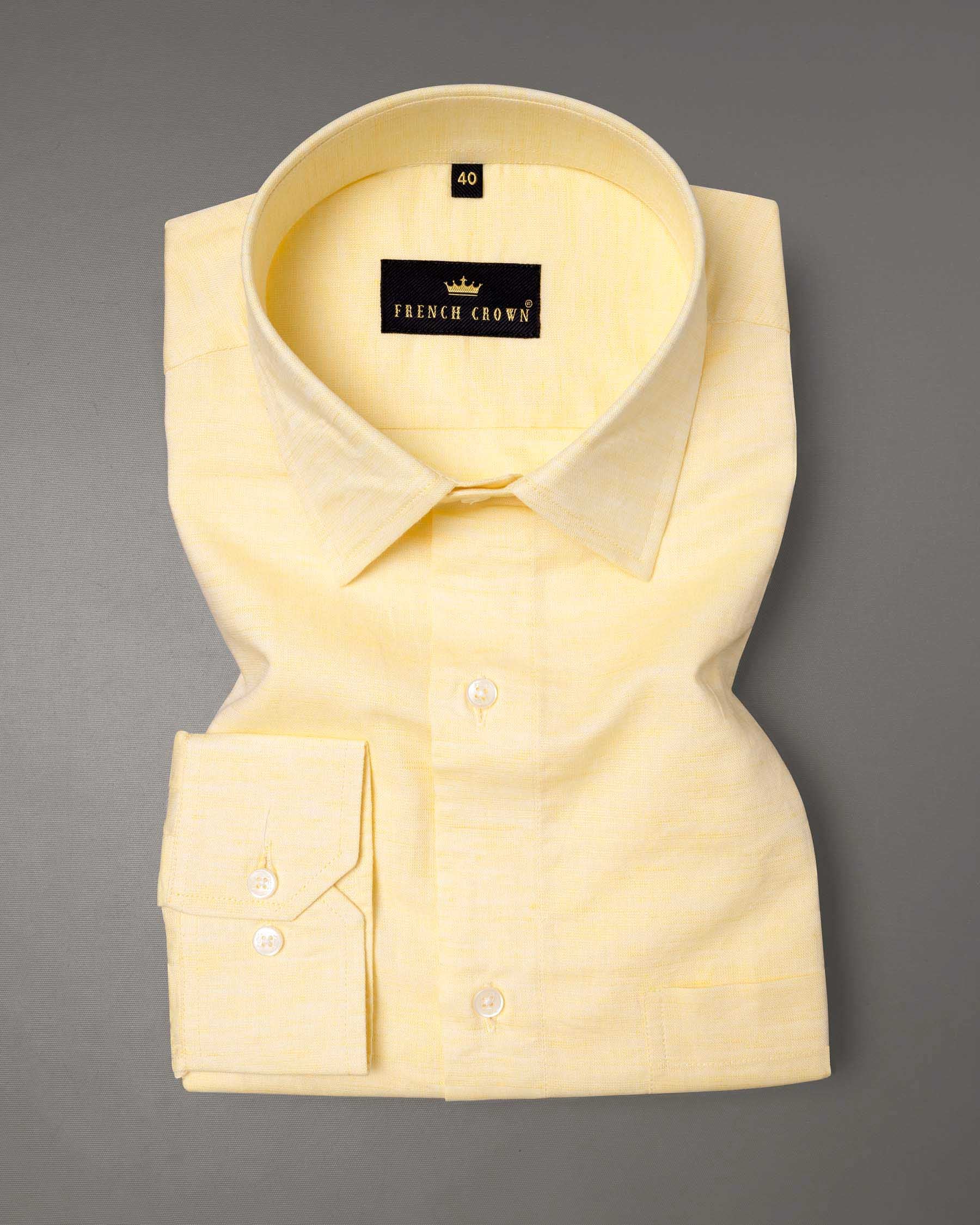 Givry Yellow Luxurious Linen Shirt 5920-38, 5920-H-38, 5920-39, 5920-H-39, 5920-40, 5920-H-40, 5920-42, 5920-H-42, 5920-44, 5920-H-44, 5920-46, 5920-H-46, 5920-48, 5920-H-48, 5920-50, 5920-H-50, 5920-52, 5920-H-52