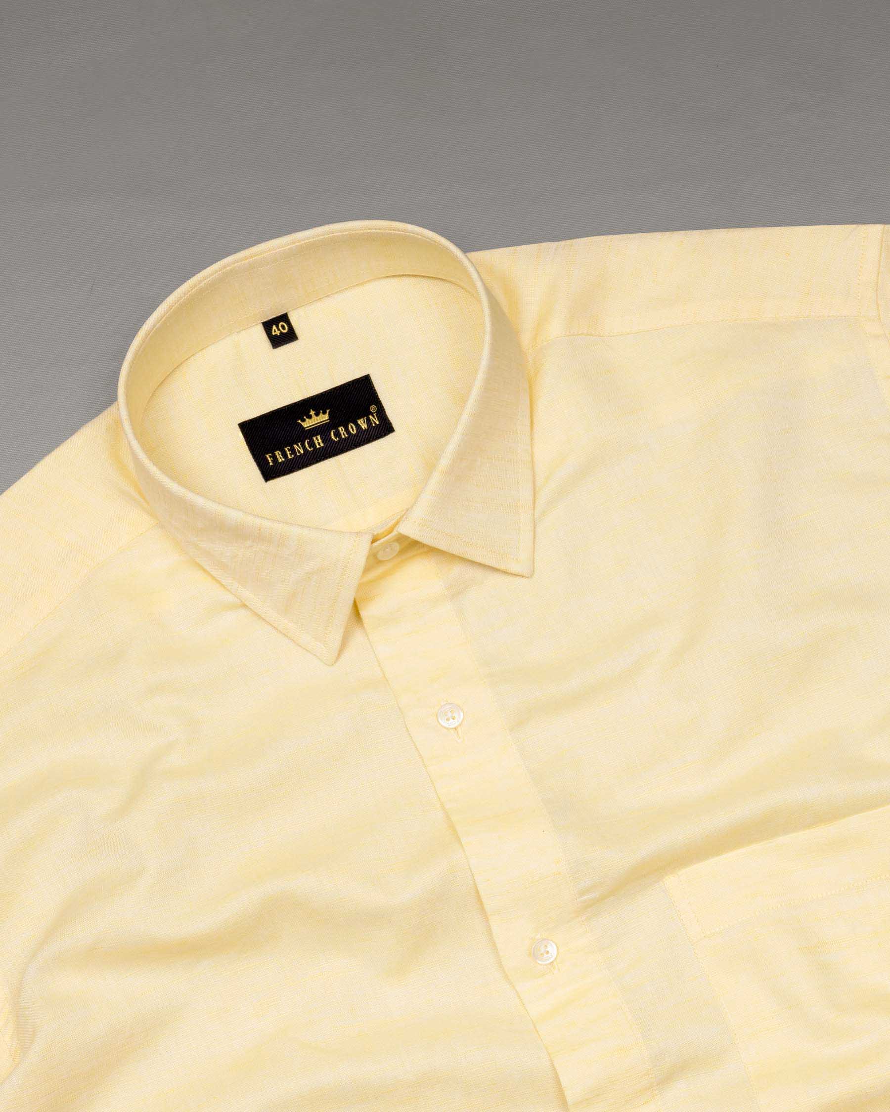 Givry Yellow Luxurious Linen Shirt 5920-38, 5920-H-38, 5920-39, 5920-H-39, 5920-40, 5920-H-40, 5920-42, 5920-H-42, 5920-44, 5920-H-44, 5920-46, 5920-H-46, 5920-48, 5920-H-48, 5920-50, 5920-H-50, 5920-52, 5920-H-52