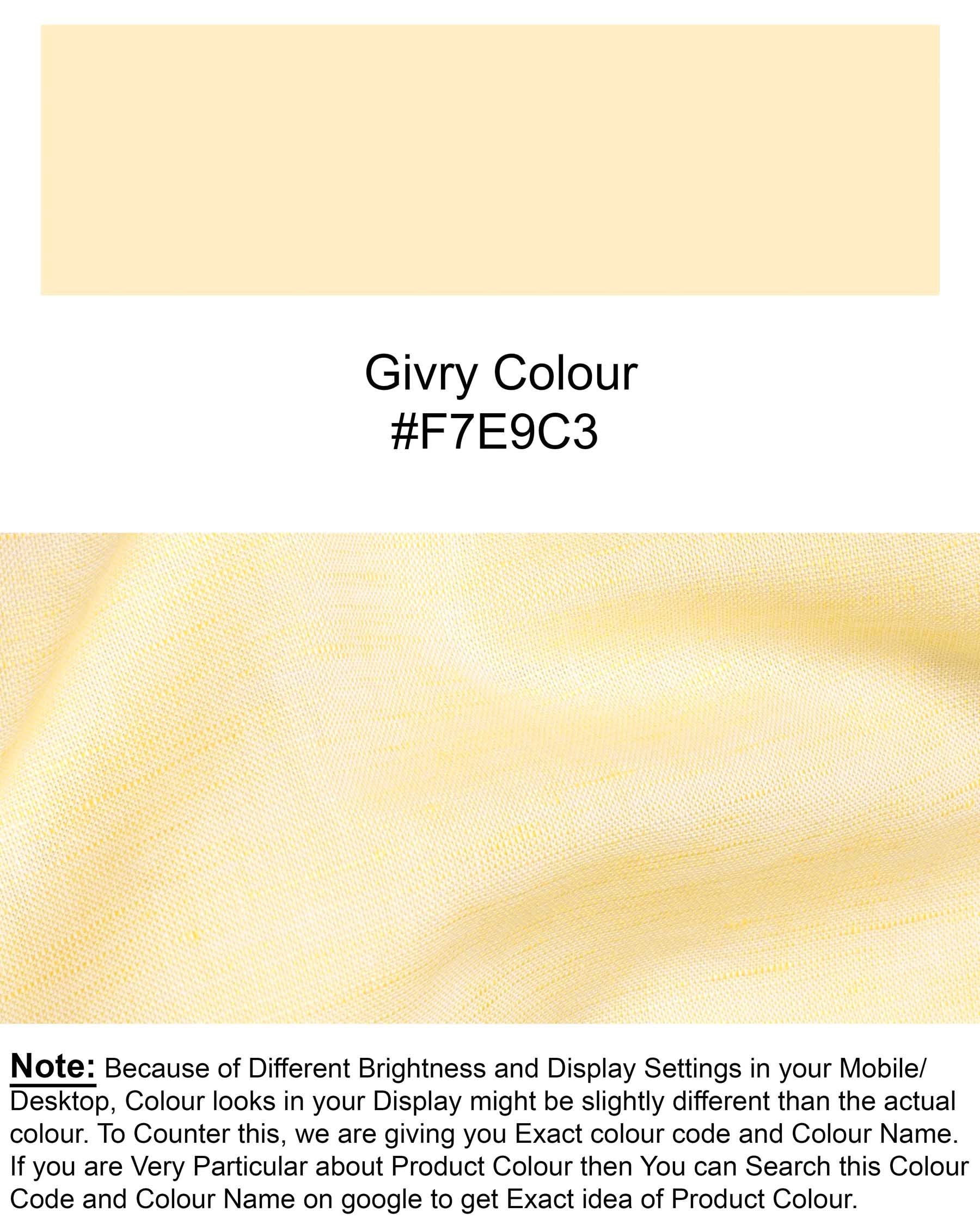 Givry Yellow Luxurious Linen Shirt 5920-38, 5920-H-38, 5920-39, 5920-H-39, 5920-40, 5920-H-40, 5920-42, 5920-H-42, 5920-44, 5920-H-44, 5920-46, 5920-H-46, 5920-48, 5920-H-48, 5920-50, 5920-H-50, 5920-52, 5920-H-52