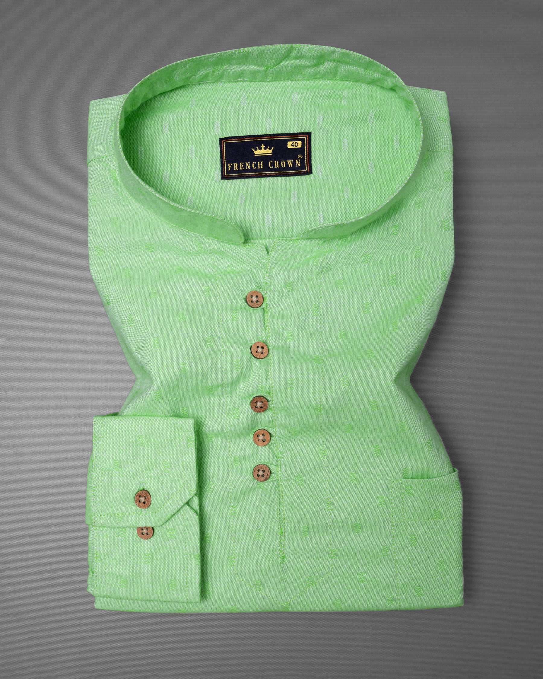 Moss Green Dobby Textured Premium Giza Cotton Shirt 5932-KS-38, 5932-KS-H-38, 5932-KS-39, 5932-KS-H-39, 5932-KS-40, 5932-KS-H-40, 5932-KS-42, 5932-KS-H-42, 5932-KS-44, 5932-KS-H-44, 5932-KS-46, 5932-KS-H-46, 5932-KS-48, 5932-KS-H-48, 5932-KS-50, 5932-KS-H-50, 5932-KS-52, 5932-KS-H-52