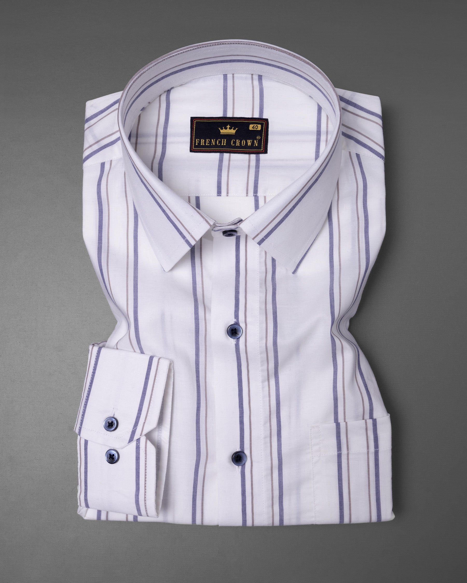 Piano White Striped Premium Cotton Shirt