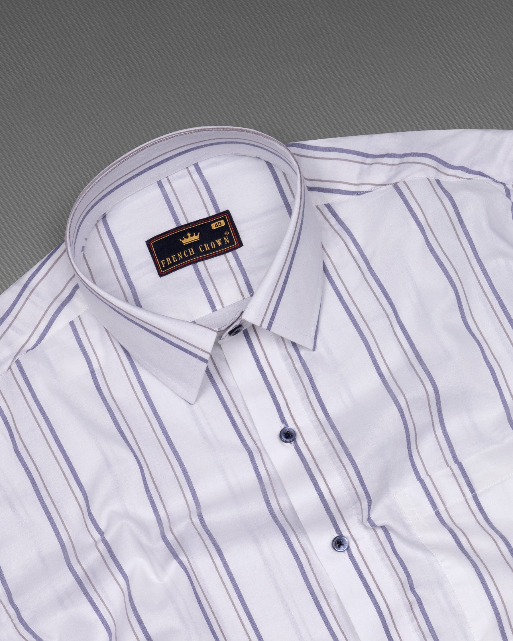 Piano White Striped Premium Cotton Shirt