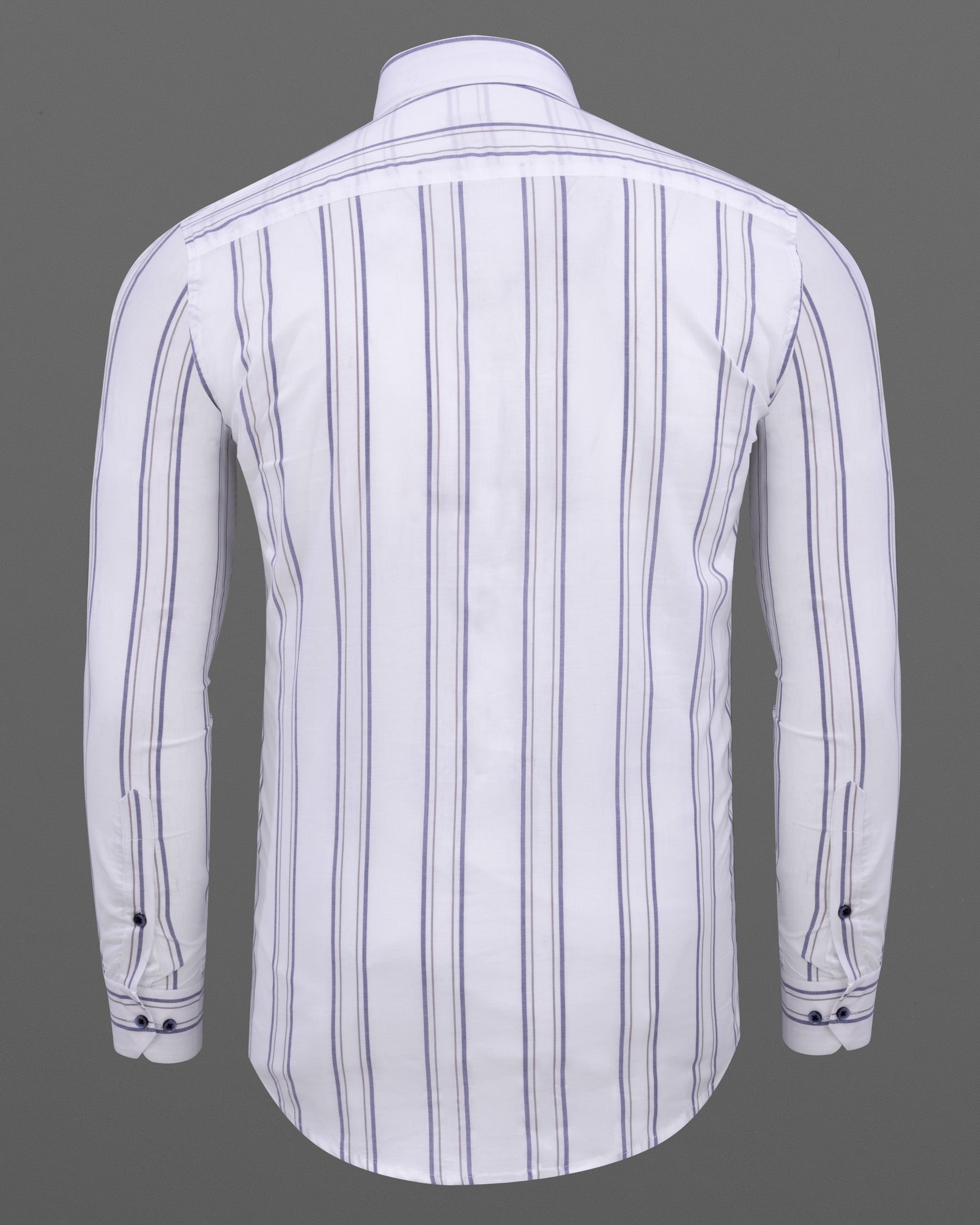 Piano White Striped Premium Cotton Shirt