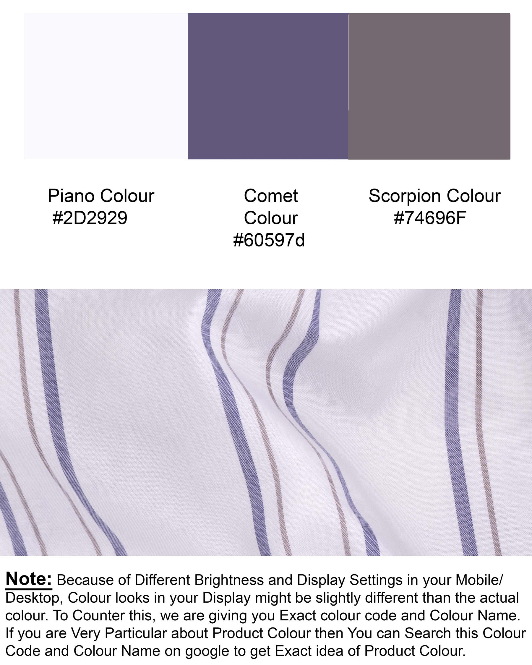 Piano White Striped Premium Cotton Shirt