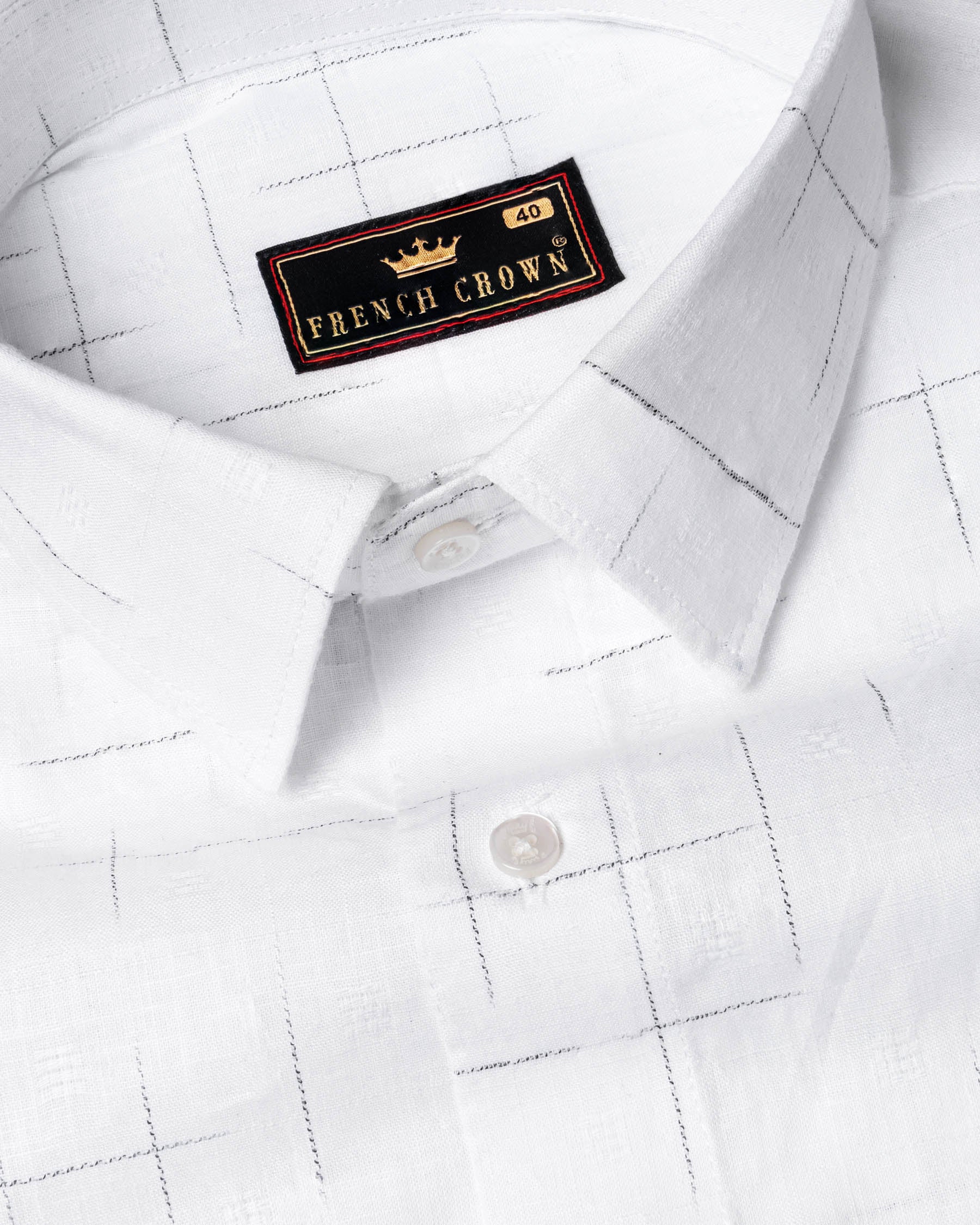 Bright White Printed Luxurious Linen Shirt 5956-38, 5956-H-38, 5956-39, 5956-H-39, 5956-40, 5956-H-40, 5956-42, 5956-H-42, 5956-44, 5956-H-44, 5956-46, 5956-H-46, 5956-48, 5956-H-48, 5956-50, 5956-H-50, 5956-52, 5956-H-52
