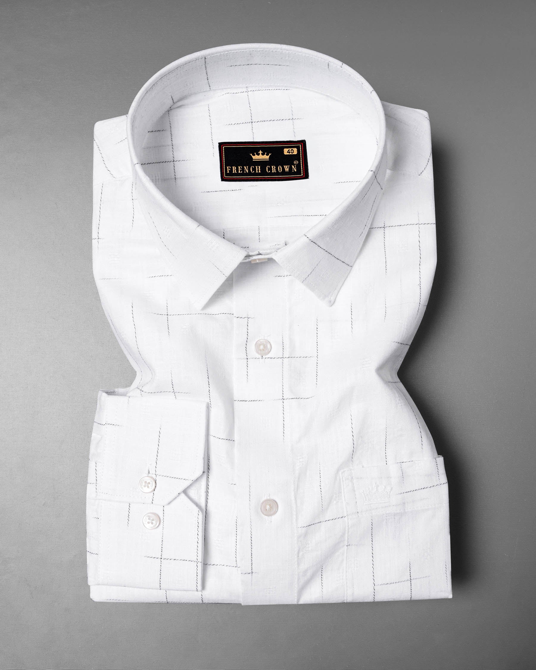 Bright White Printed Luxurious Linen Shirt 5956-38, 5956-H-38, 5956-39, 5956-H-39, 5956-40, 5956-H-40, 5956-42, 5956-H-42, 5956-44, 5956-H-44, 5956-46, 5956-H-46, 5956-48, 5956-H-48, 5956-50, 5956-H-50, 5956-52, 5956-H-52