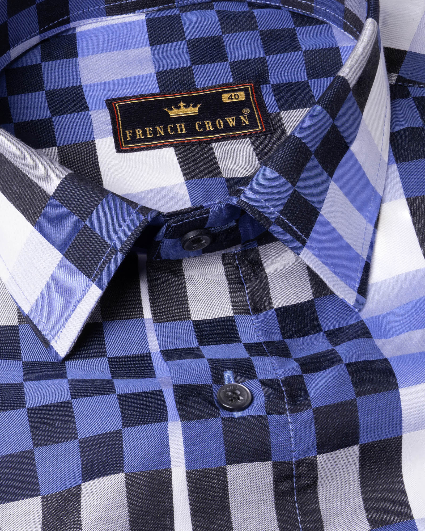 Topaz Gray with East Bay Blue and Jade Black Checkered Super Soft Premium Cotton Shirt 5979-BLK-38, 5979-BLK-H-38, 5979-BLK-39, 5979-BLK-H-39, 5979-BLK-40, 5979-BLK-H-40, 5979-BLK-42, 5979-BLK-H-42, 5979-BLK-44, 5979-BLK-H-44, 5979-BLK-46, 5979-BLK-H-46, 5979-BLK-48, 5979-BLK-H-48, 5979-BLK-50, 5979-BLK-H-50, 5979-BLK-52, 5979-BLK-H-52