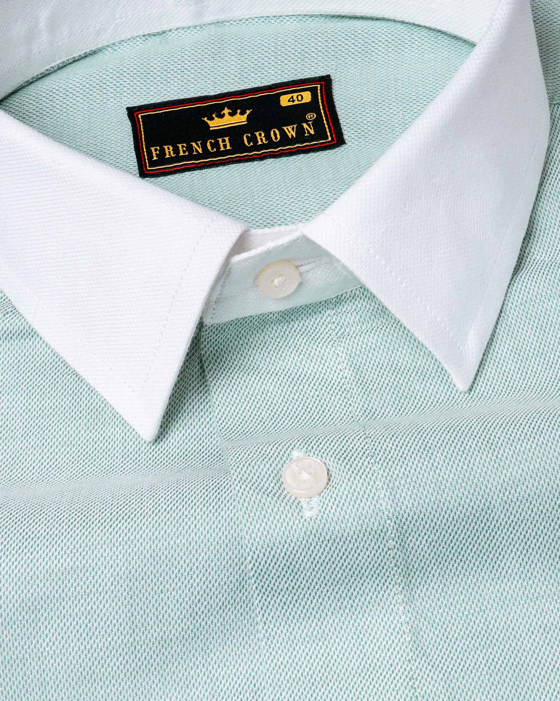 Tiara Green with White Collar Dobby Premium Giza Cotton Shirt 6031-WCC-38, 6031-WCC-H-38, 6031-WCC-39, 6031-WCC-H-39, 6031-WCC-40, 6031-WCC-H-40, 6031-WCC-42, 6031-WCC-H-42, 6031-WCC-44, 6031-WCC-H-44, 6031-WCC-46, 6031-WCC-H-46, 6031-WCC-48, 6031-WCC-H-48, 6031-WCC-50, 6031-WCC-H-50, 6031-WCC-52, 6031-WCC-H-52