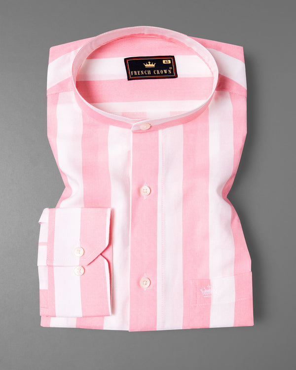Kawaii Pink with Bright White Thick Striped Premium Tencel Shirt 6039-M-38, 6039-M-H-38,  6039-M-39, 6039-M-H-39, 6039-M-40, 6039-M-H-40, 039-M-42, 6039-M-H-42, 6039-M-44,  6039-M-H-44, 6039-M-46, 6039-M-H-46, 6039-M-48, 6039-M-H-48, 6039-M-50, 6039-M-H-50,  6039-M-52, 6039-M-H-52