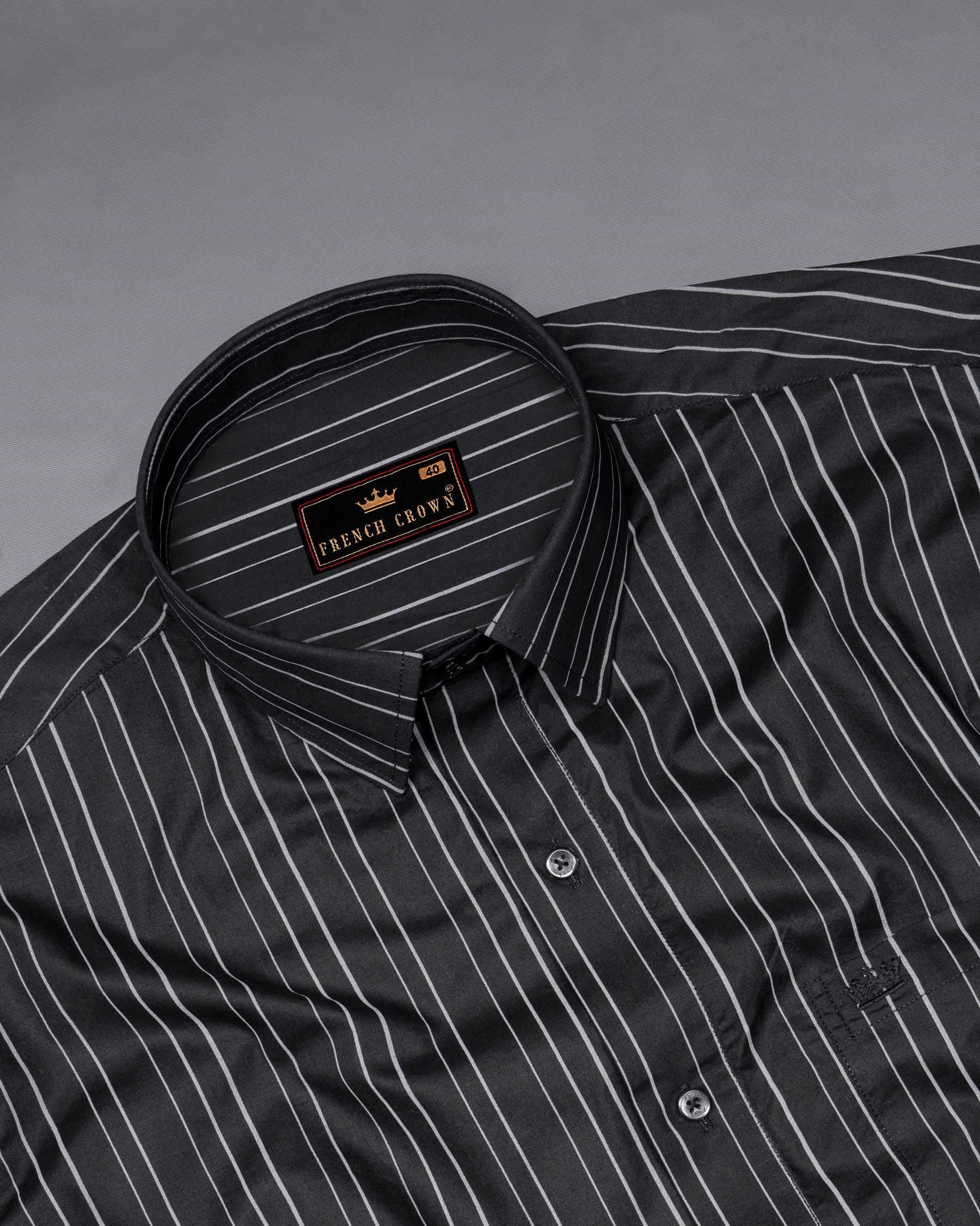 Jade Black Striped Super Soft Premium Cotton Shirt 6046-BLK-38, 6046-BLK-H-38, 6046-BLK-39, 6046-BLK-H-39, 6046-BLK-40, 6046-BLK-H-40, 6046-BLK-42, 6046-BLK-H-42, 6046-BLK-44, 6046-BLK-H-44, 6046-BLK-46, 6046-BLK-H-46, 6046-BLK-48, 6046-BLK-H-48, 6046-BLK-50, 6046-BLK-H-50, 6046-BLK-52, 6046-BLK-H-52