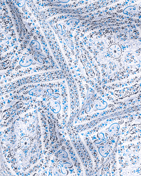 Bright White Micro flowers Printed Super Soft Premium Cotton Shirt 6064-BLE-38, 6064-BLE-H-38, 6064-BLE-39, 6064-BLE-H-39, 6064-BLE-40, 6064-BLE-H-40, 6064-BLE-42, 6064-BLE-H-42, 6064-BLE-44, 6064-BLE-H-44, 6064-BLE-46, 6064-BLE-H-46, 6064-BLE-48, 6064-BLE-H-48, 6064-BLE-50, 6064-BLE-H-50, 6064-BLE-52, 6064-BLE-H-52