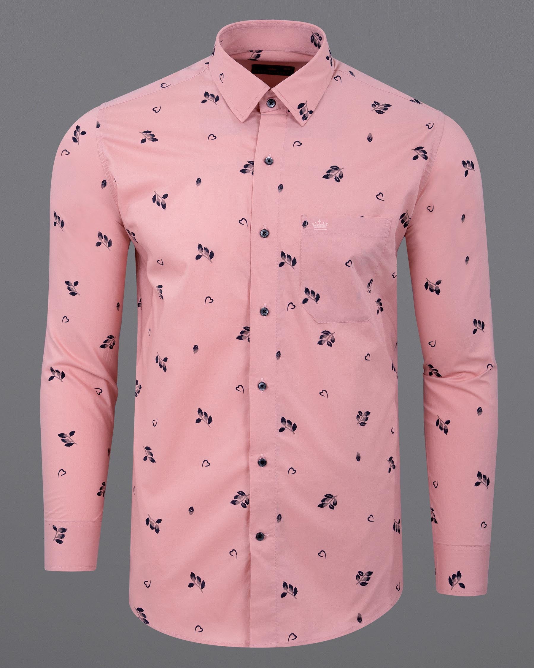 Shilo Pink flowers printed Premium Cotton Shirt 6067-BLK-38, 6067-BLK-H-38, 6067-BLK-39, 6067-BLK-H-39, 6067-BLK-40, 6067-BLK-H-40, 6067-BLK-42, 6067-BLK-H-42, 6067-BLK-44, 6067-BLK-H-44, 6067-BLK-46, 6067-BLK-H-46, 6067-BLK-48, 6067-BLK-H-48, 6067-BLK-50, 6067-BLK-H-50, 6067-BLK-52, 6067-BLK-H-52