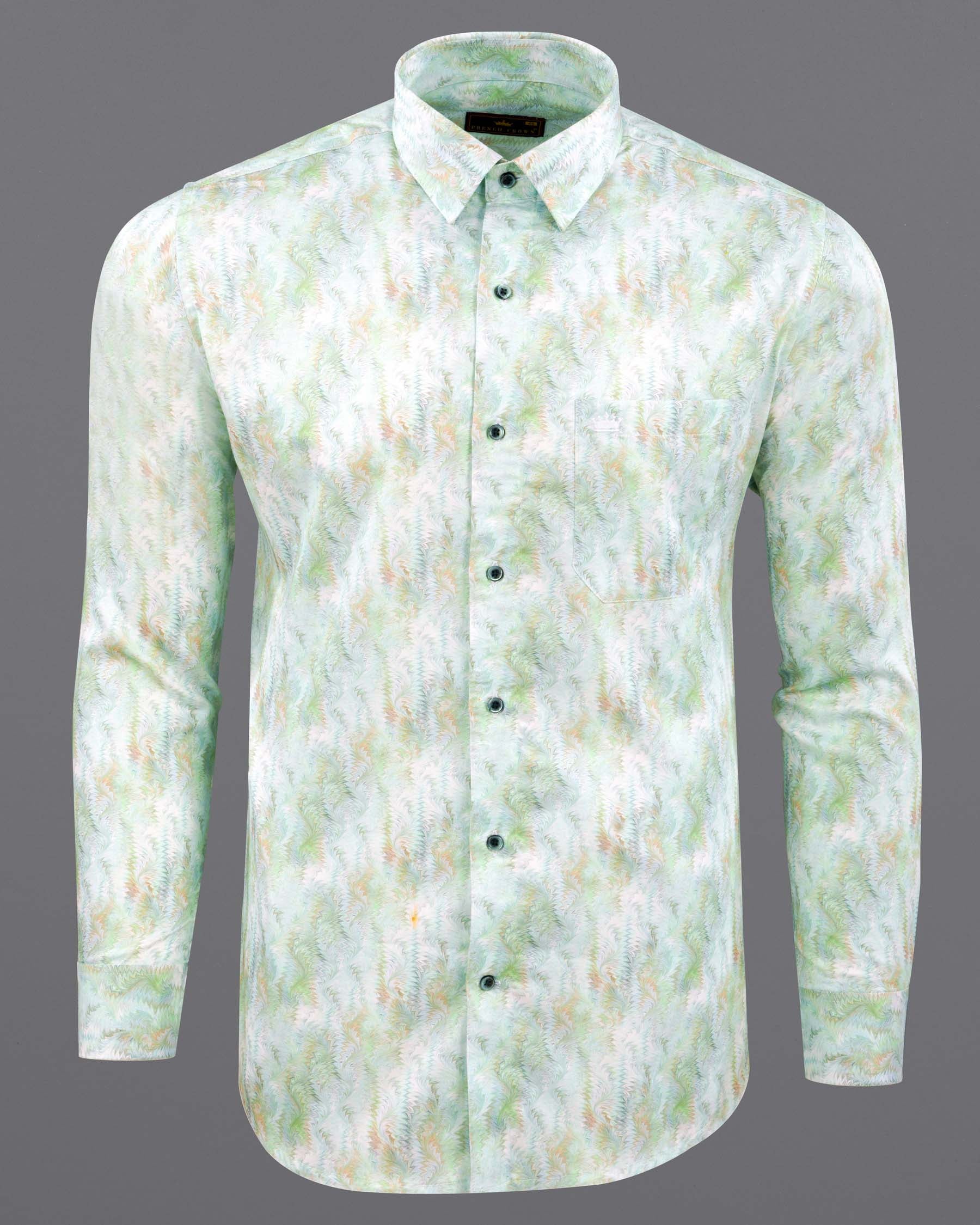 Pista Green zigzag Printed Super Soft Premium Cotton Shirt 6074-GR-38, 6074-GR-H-38, 6074-GR-39, 6074-GR-H-39, 6074-GR-40, 6074-GR-H-40, 6074-GR-42, 6074-GR-H-42, 6074-GR-44, 6074-GR-H-44, 6074-GR-46, 6074-GR-H-46, 6074-GR-48, 6074-GR-H-48, 6074-GR-50, 6074-GR-H-50, 6074-GR-52, 6074-GR-H-52