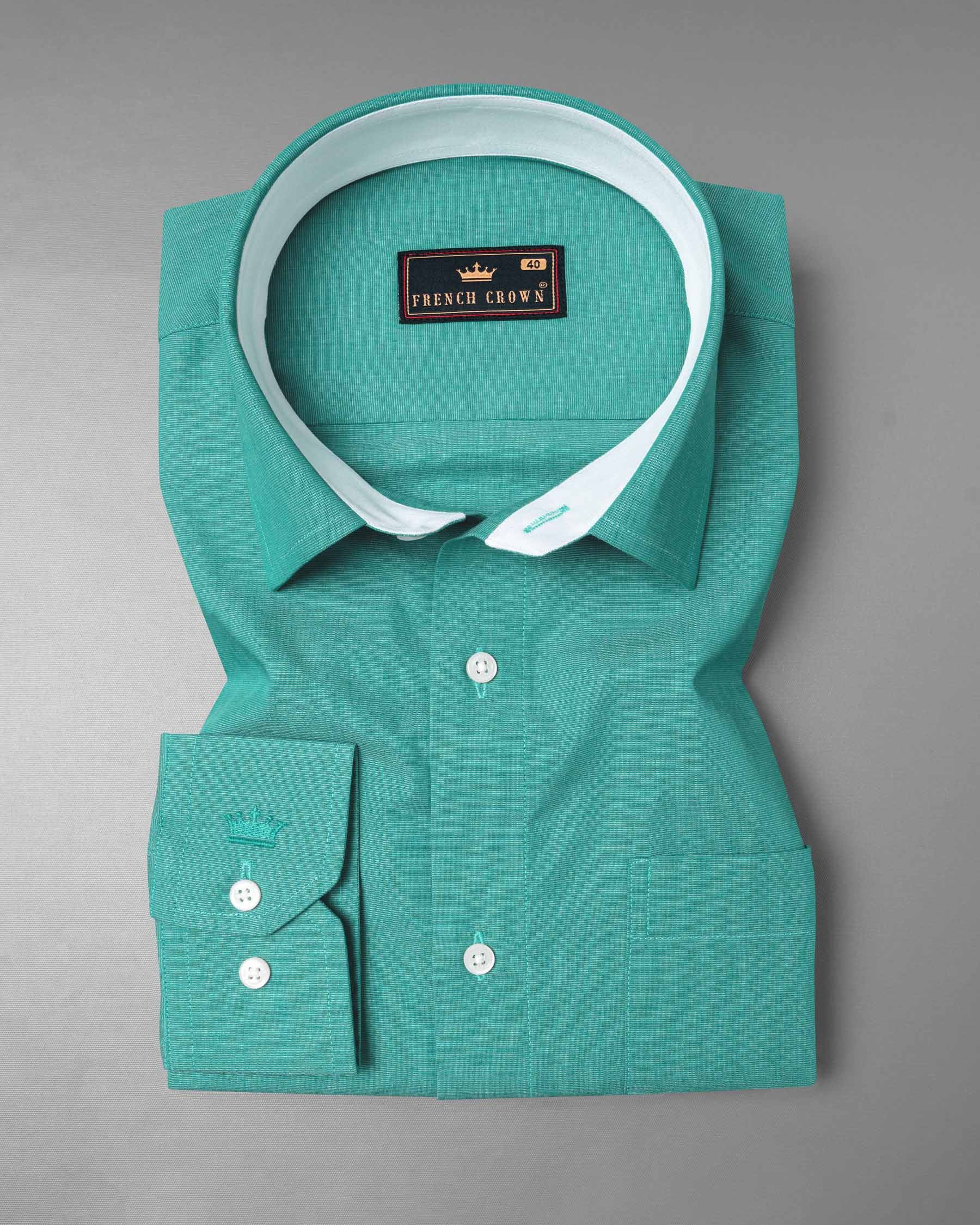 Keppel Green Chambray Premium Cotton Shirt 6076-CP-38, 6076-CP-H-38, 6076-CP-39, 6076-CP-H-39, 6076-CP-40, 6076-CP-H-40, 6076-CP-42, 6076-CP-H-42, 6076-CP-44, 6076-CP-H-44, 6076-CP-46, 6076-CP-H-46, 6076-CP-48, 6076-CP-H-48, 6076-CP-50, 6076-CP-H-50, 6076-CP-52, 6076-CP-H-52