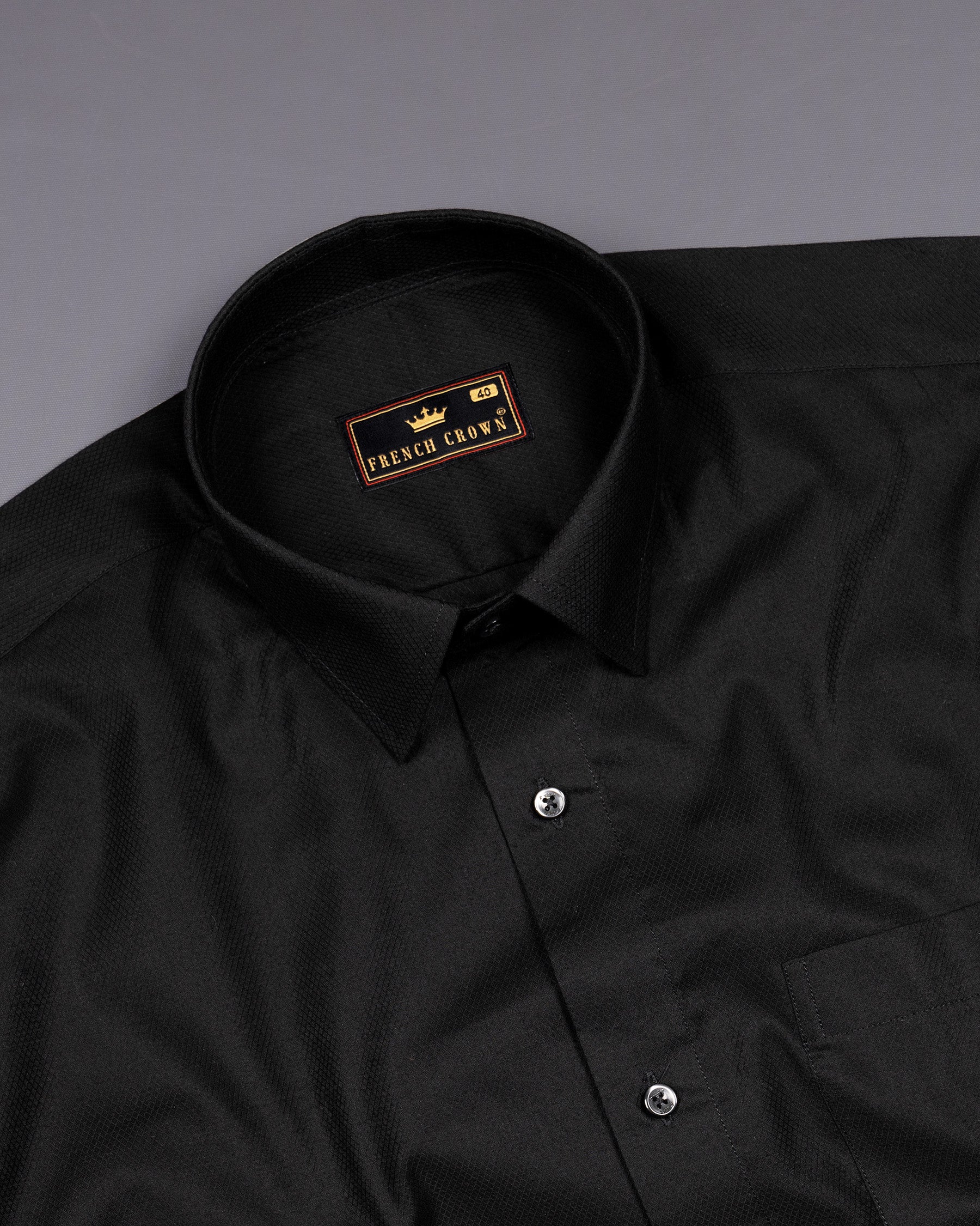 Jet Black Dobby Textured Premium Giza Cotton Shirt 6087-BLK-38, 6087-BLK-H-38, 6087-BLK-39,   6087-BLK-H-39, 6087-BLK-40, 6087-BLK-H-40, 6087-BLK-42, 6087-BLK-H-42, 6087-BLK-44, 6087-BLK-H-44, 6087-BLK-46, 6087-BLK-H-46, 6087-BLK-48, 6087-BLK-H-48, 6087-BLK-50, 6087-BLK-H-50, 6087-BLK-52, 6087-BLK-H-52