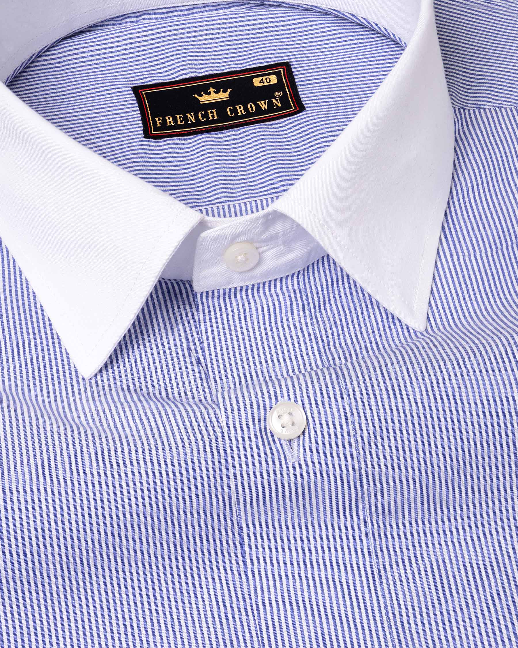 Wild Blue Yonder Pin Striped With White Collar Premium Cotton Shirt 6118-WCC-38, 6118-WCC-H-38, 6118-WCC-39, 6118-WCC-H-39, 6118-WCC-40, 6118-WCC-H-40, 6118-WCC-42, 6118-WCC-H-42, 6118-WCC-44, 6118-WCC-H-44, 6118-WCC-46, 6118-WCC-H-46, 6118-WCC-48, 6118-WCC-H-48, 6118-WCC-50, 6118-WCC-H-50, 6118-WCC-52, 6118-WCC-H-52
