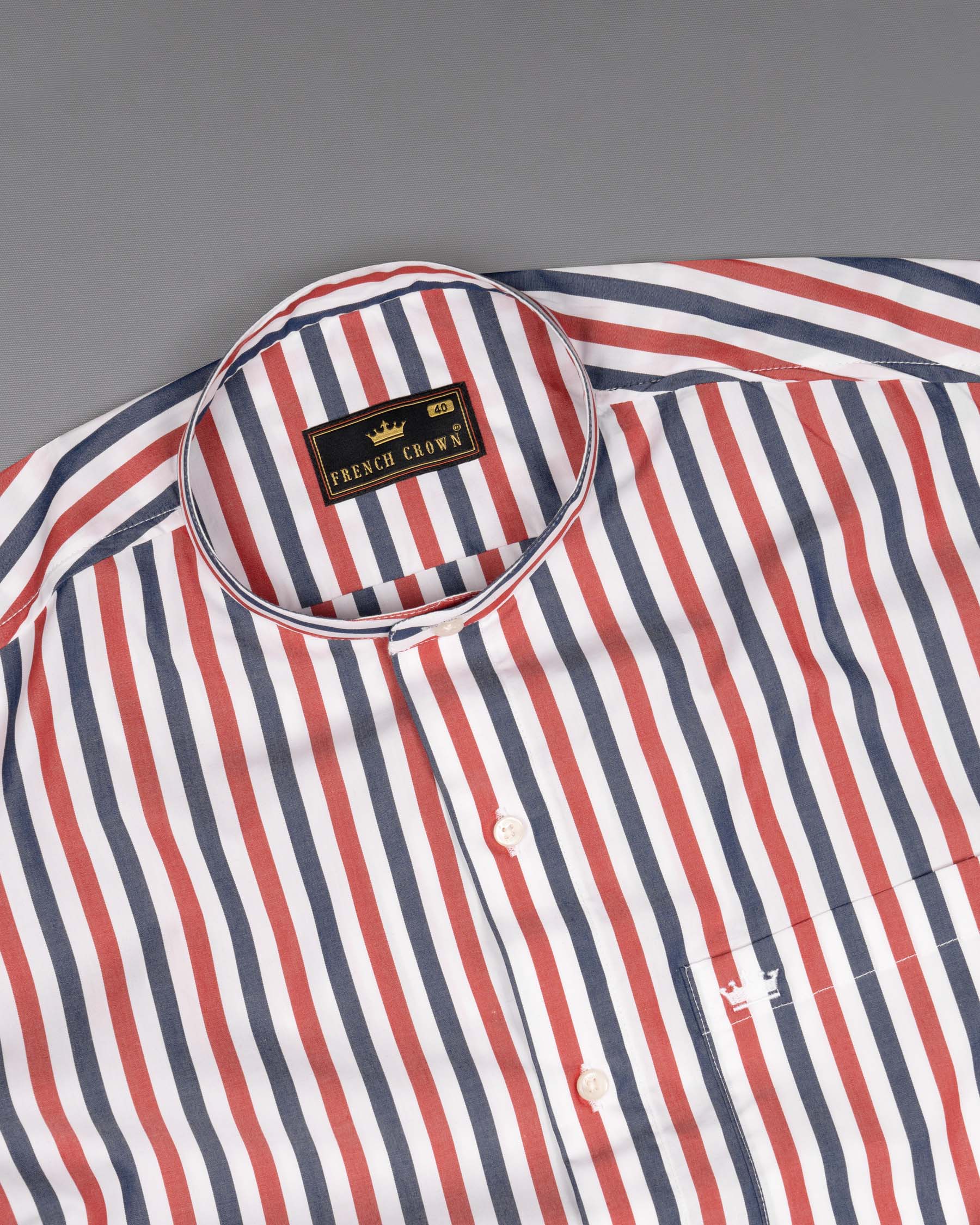 Bright White with Red and Blue Striped Premium Cotton Shirt 6120-M-38, 6120-M-H-38, 6120-M-39, 6120-M-H-39, 6120-M-40, 6120-M-H-40, 6120-M-42, 6120-M-H-42, 6120-M-44, 6120-M-H-44, 6120-M-46, 6120-M-H-46, 6120-M-48, 6120-M-H-48, 6120-M-50, 6120-M-H-50, 6120-M-52, 6120-M-H-52