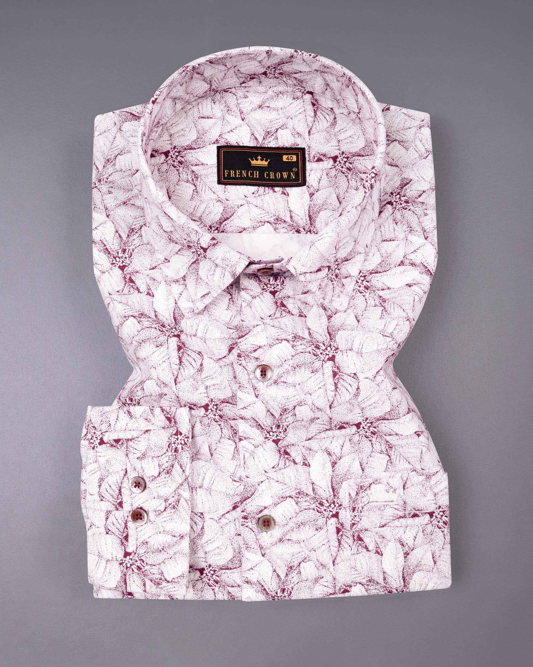 White with Disco Red leaves printed Royal Oxford Shirt 6149-MN-38, 6149-MN-H-38, 6149-MN-39, 6149-MN-H-39, 6149-MN-40, 6149-MN-H-40, 6149-MN-42, 6149-MN-H-42, 6149-MN-44, 6149-MN-H-44, 6149-MN-46, 6149-MN-H-46, 6149-MN-48, 6149-MN-H-48, 6149-MN-50, 6149-MN-H-50, 6149-MN-52, 6149-MN-H-52