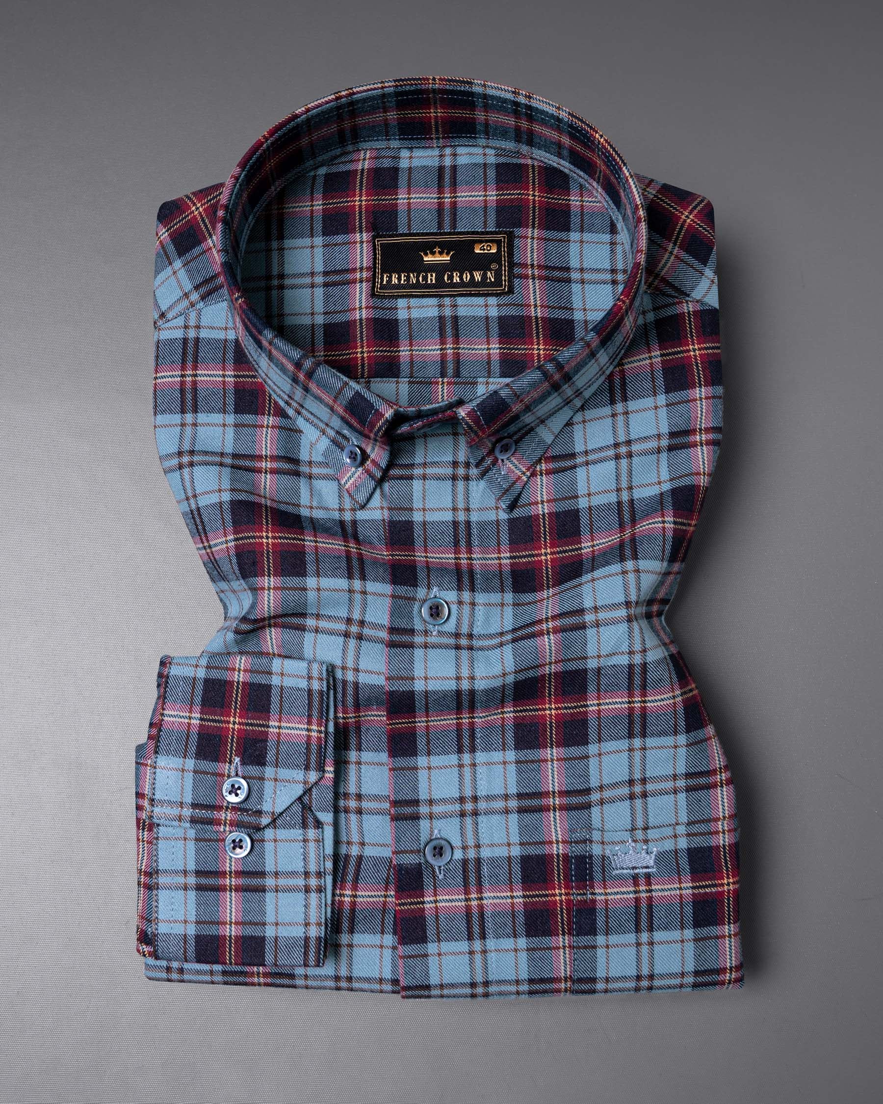 Regent St Blue Casual Checks-Plaid Premium Cotton Button-Down Shirt For  Men. - Snitch Shirts