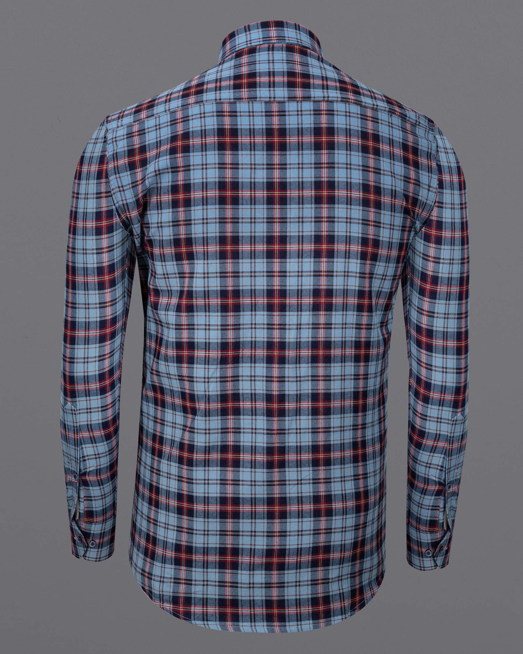 Cutaway Collar Non-Iron Regent Weave Check Shirt - Sky | Charles Tyrwhitt