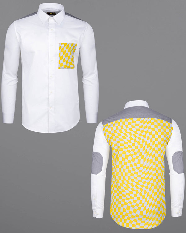 Bright white, Iron Grey and Lightening Yellow Printed Super Soft Premium Cotton Designer Shirt 6214-D20-38, 6214-D20-H-38, 6214-D20-39, 6214-D20-H-39, 6214-D20-40, 6214-D20-H-40, 6214-D20-42, 6214-D20-H-42, 6214-D20-44, 6214-D20-H-44, 6214-D20-46, 6214-D20-H-46, 6214-D20-48, 6214-D20-H-48, 6214-D20-50, 6214-D20-H-50, 6214-D20-52, 6214-D20-H-52