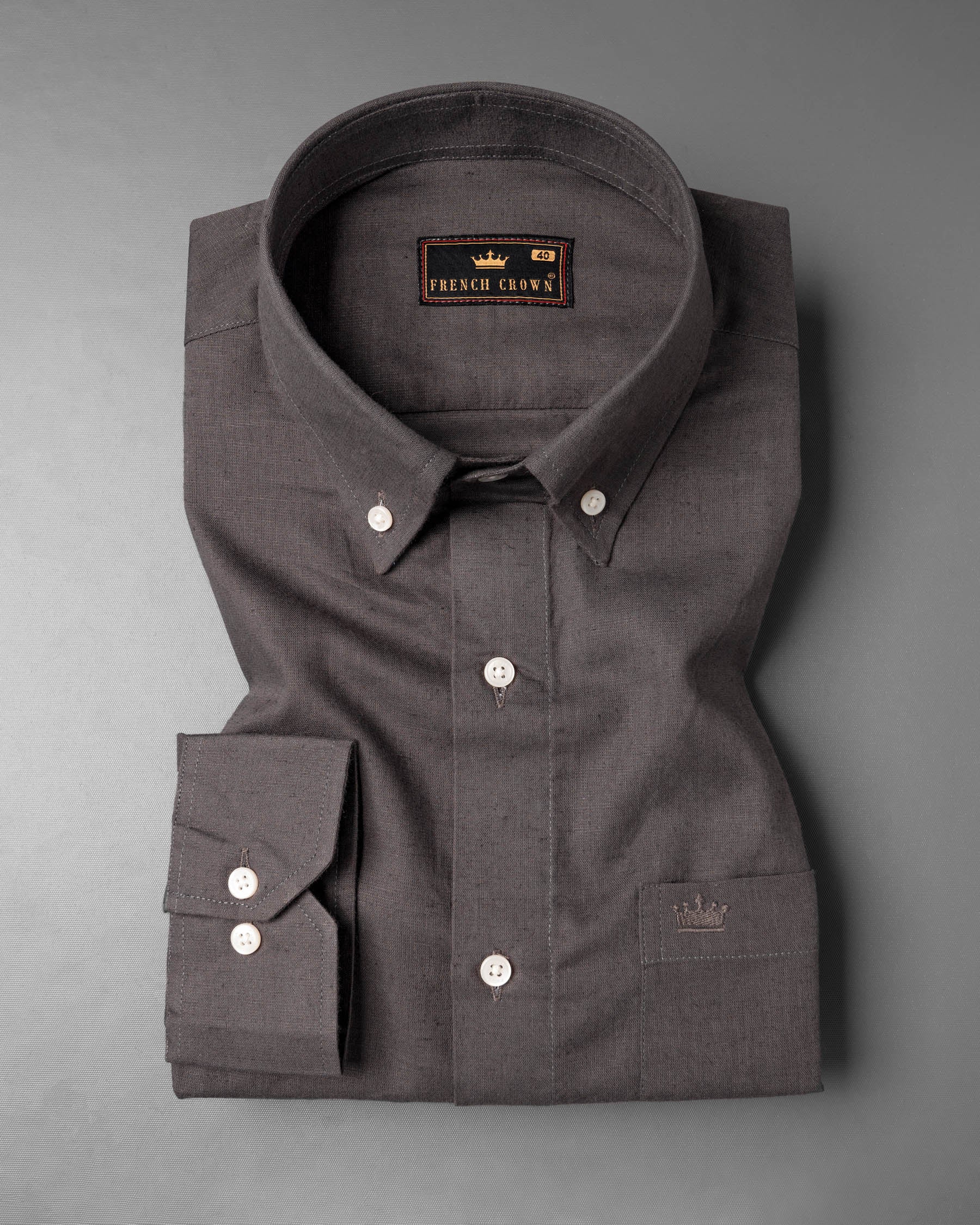 Charcoal Grey Luxurious Linen Shirt