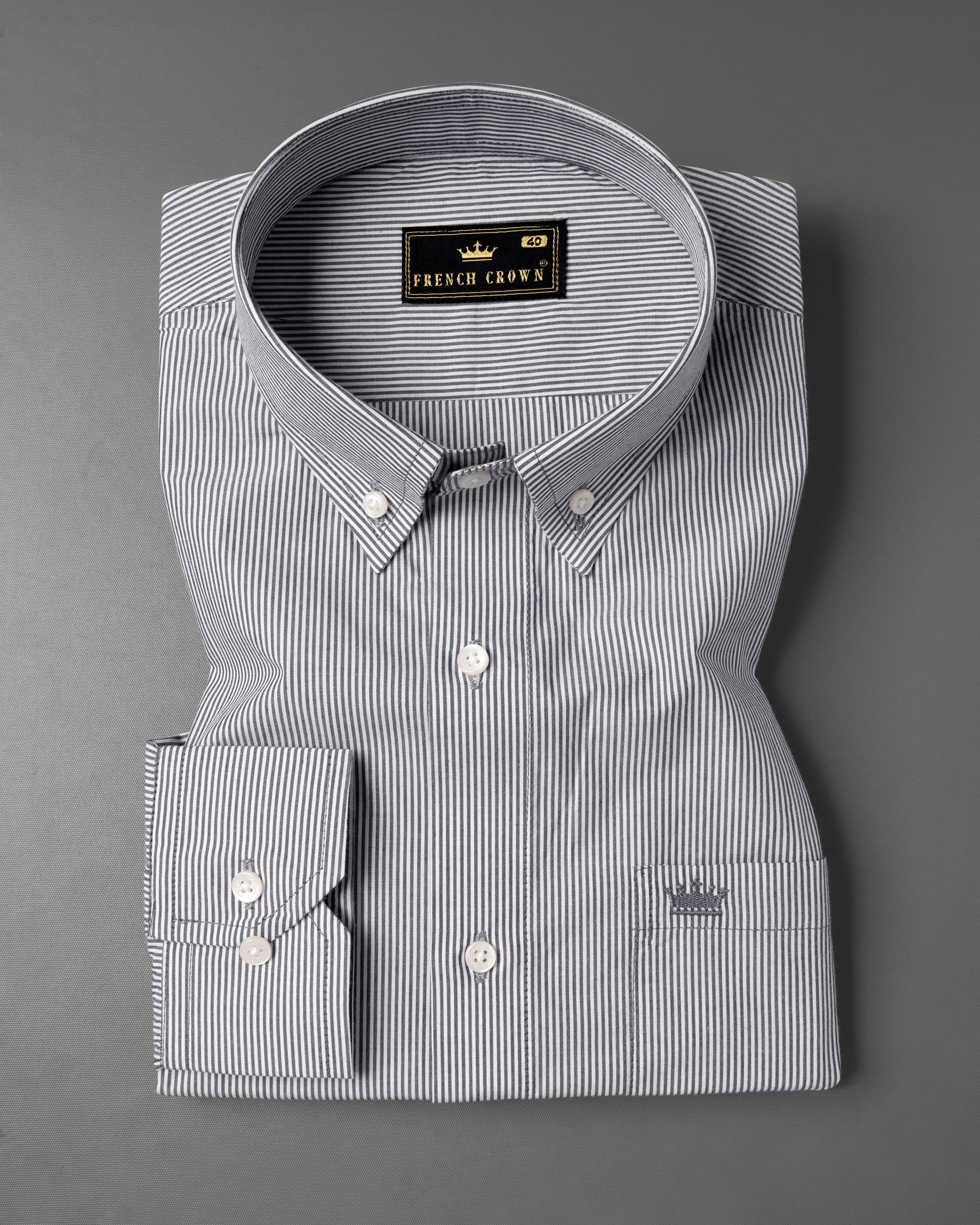 Bright White and Boulder Gray Striped Premium Cotton Shirt 6240-BD-38, 6240-BD-H-38, 6240-BD-39, 6240-BD-H-39, 6240-BD-40, 6240-BD-H-40, 6240-BD-42, 6240-BD-H-42, 6240-BD-44, 6240-BD-H-44, 6240-BD-46, 6240-BD-H-46, 6240-BD-48, 6240-BD-H-48, 6240-BD-50, 6240-BD-H-50, 6240-BD-52, 6240-BD-H-52