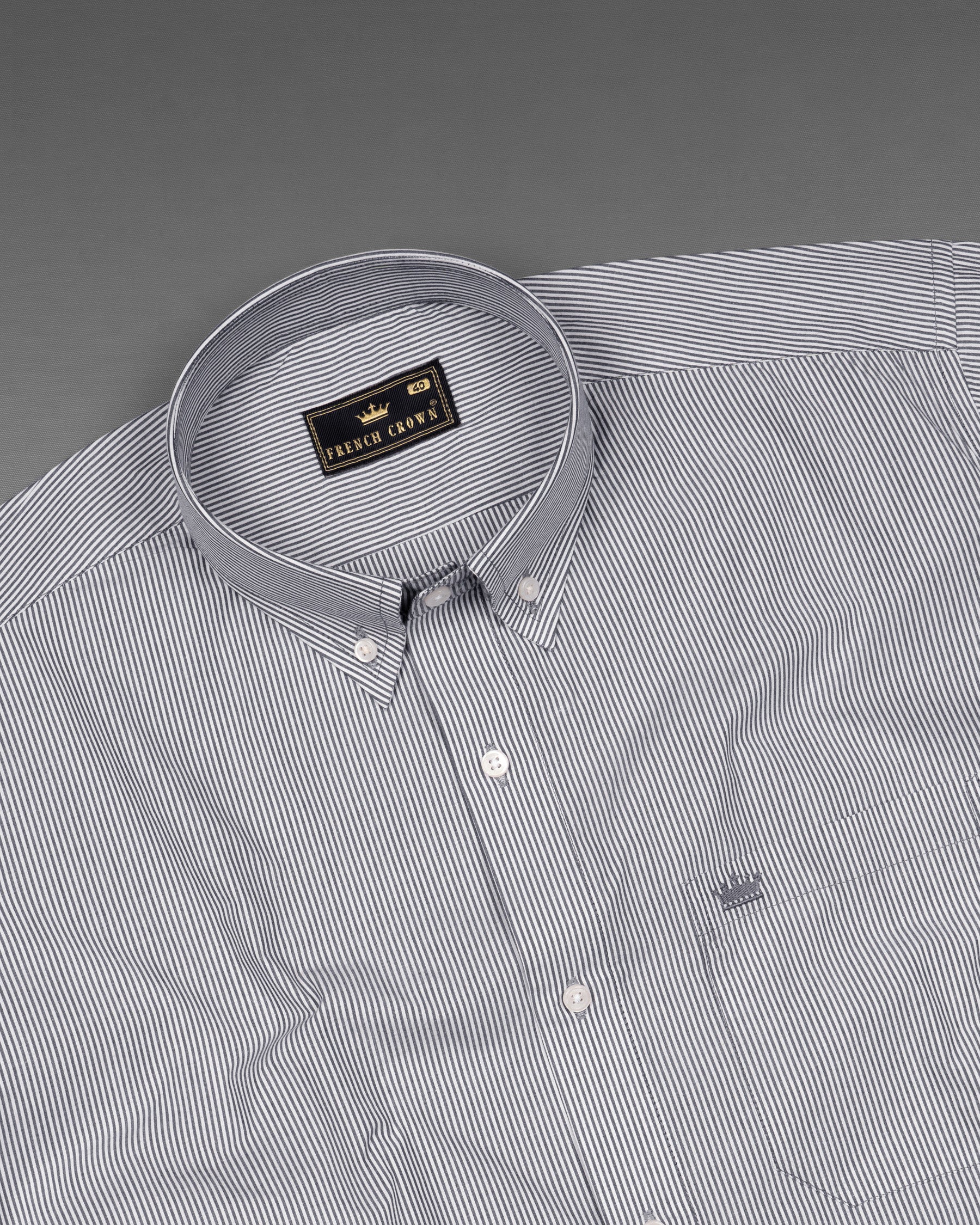 Bright White and Boulder Gray Striped Premium Cotton Shirt 6240-BD-38, 6240-BD-H-38, 6240-BD-39, 6240-BD-H-39, 6240-BD-40, 6240-BD-H-40, 6240-BD-42, 6240-BD-H-42, 6240-BD-44, 6240-BD-H-44, 6240-BD-46, 6240-BD-H-46, 6240-BD-48, 6240-BD-H-48, 6240-BD-50, 6240-BD-H-50, 6240-BD-52, 6240-BD-H-52