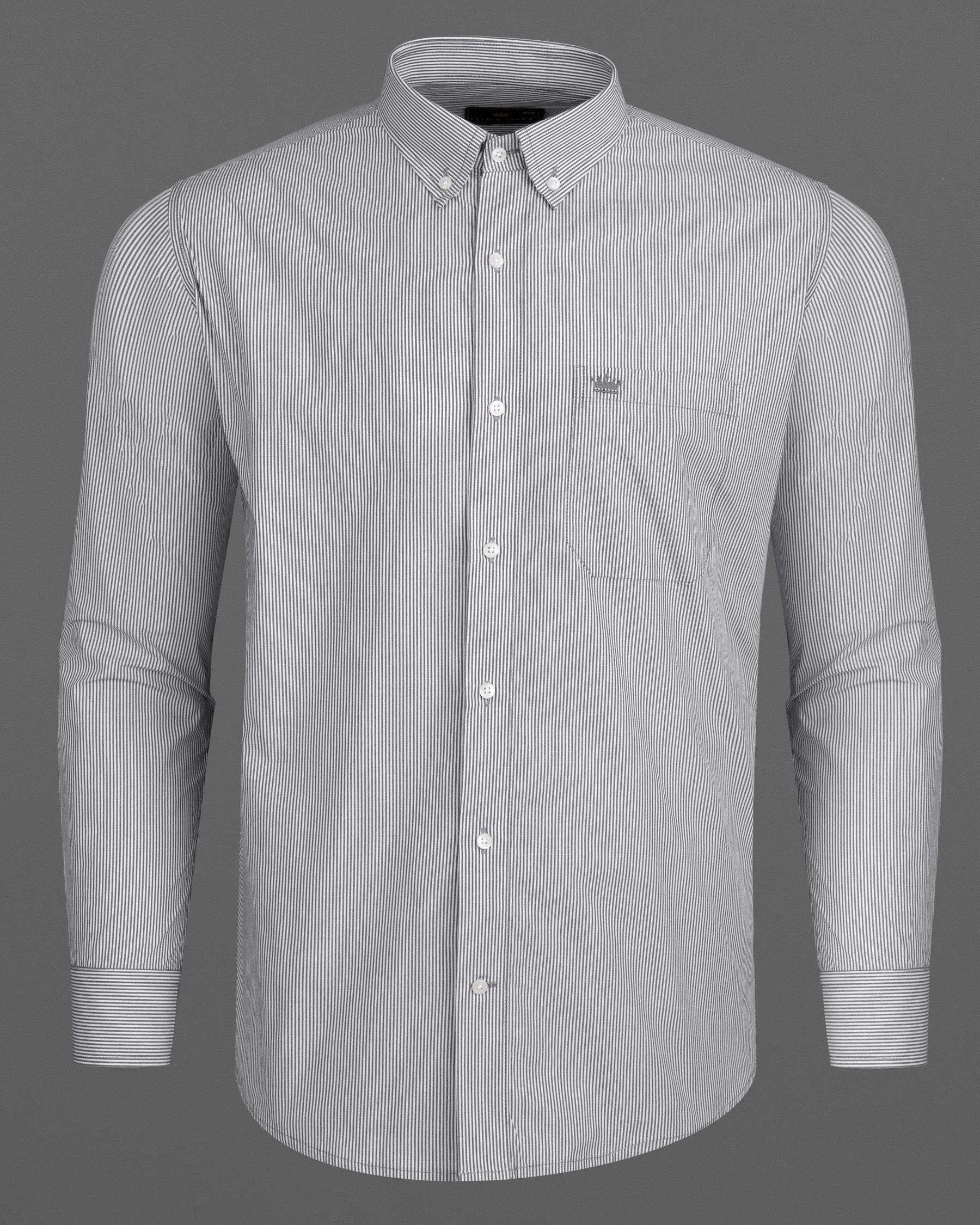 Bright White and Boulder Gray Striped Premium Cotton Shirt 6240-BD-38, 6240-BD-H-38, 6240-BD-39, 6240-BD-H-39, 6240-BD-40, 6240-BD-H-40, 6240-BD-42, 6240-BD-H-42, 6240-BD-44, 6240-BD-H-44, 6240-BD-46, 6240-BD-H-46, 6240-BD-48, 6240-BD-H-48, 6240-BD-50, 6240-BD-H-50, 6240-BD-52, 6240-BD-H-52