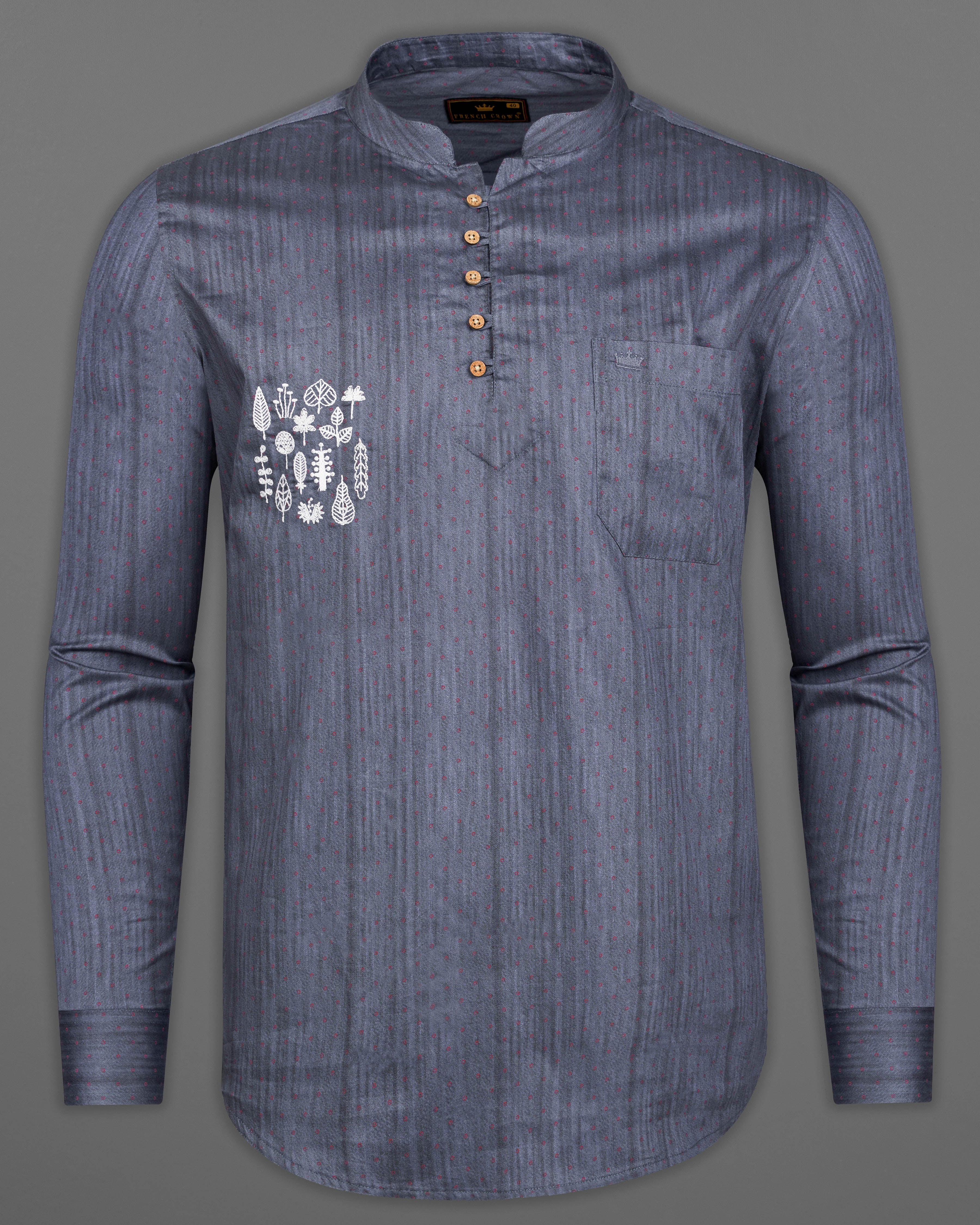 Cadet Gray with White Emroidered Luxurious Linen Kurta Designer Shirt 6281-KS-E059-38, 6281-KS-E059-H-38, 6281-KS-E059-39, 6281-KS-E059-H-39, 6281-KS-E059-40, 6281-KS-E059-H-40, 6281-KS-E059-42, 6281-KS-E059-H-42, 6281-KS-E059-44, 6281-KS-E059-H-44, 6281-KS-E059-46, 6281-KS-E059-H-46, 6281-KS-E059-48, 6281-KS-E059-H-48, 6281-KS-E059-50, 6281-KS-E059-H-50, 6281-KS-E059-52, 6281-KS-E059-H-52