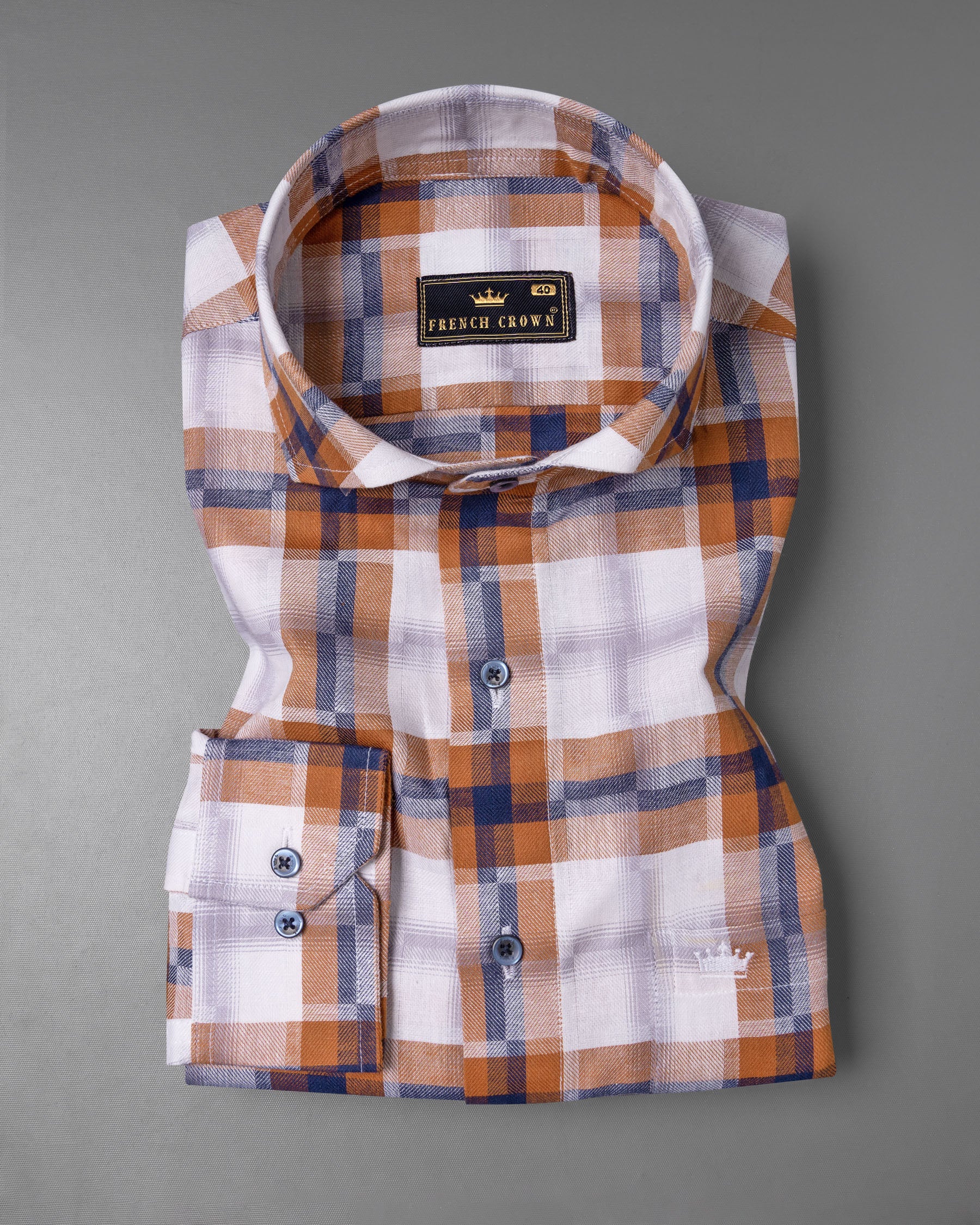 Tuscany Orange Twill Multicolour Checkered Premium Cotton Shirt 6284-CA-BLE-38, 6284-CA-BLE-H-38, 6284-CA-BLE-39, 6284-CA-BLE-H-39, 6284-CA-BLE-40, 6284-CA-BLE-H-40, 6284-CA-BLE-42, 6284-CA-BLE-H-42, 6284-CA-BLE-44, 6284-CA-BLE-H-44, 6284-CA-BLE-46, 6284-CA-BLE-H-46, 6284-CA-BLE-48, 6284-CA-BLE-H-48, 6284-CA-BLE-50, 6284-CA-BLE-H-50, 6284-CA-BLE-52, 6284-CA-BLE-H-52