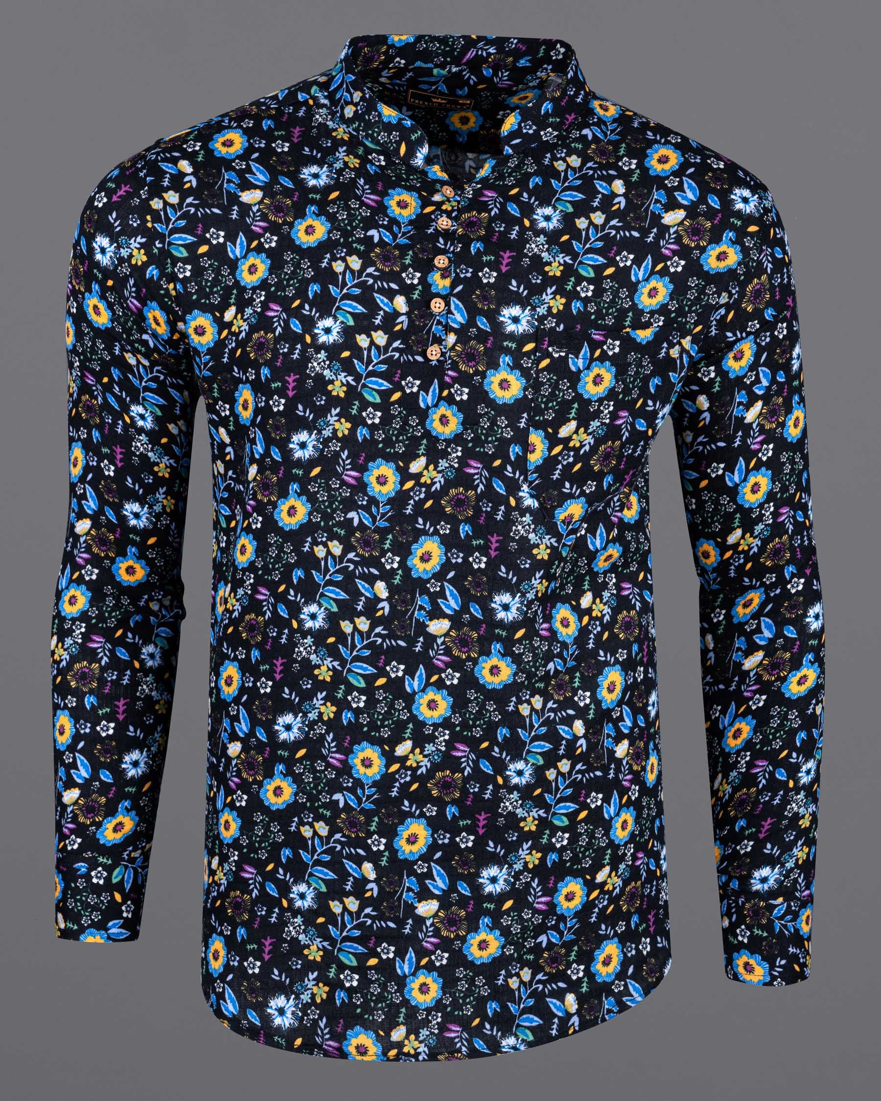 Jade Black Floral Printed Dobby Textured Premium Cotton Kurta Shirt 6312-KS-38,6312-KS-H-38,6312-KS-39,6312-KS-H-39,6312-KS-40,6312-KS-H-40,6312-KS-42,6312-KS-H-42,6312-KS-44,6312-KS-H-44,6312-KS-46,6312-KS-H-46,6312-KS-48,6312-KS-H-48,6312-KS-50,6312-KS-H-50,6312-KS-52,6312-KS-H-52