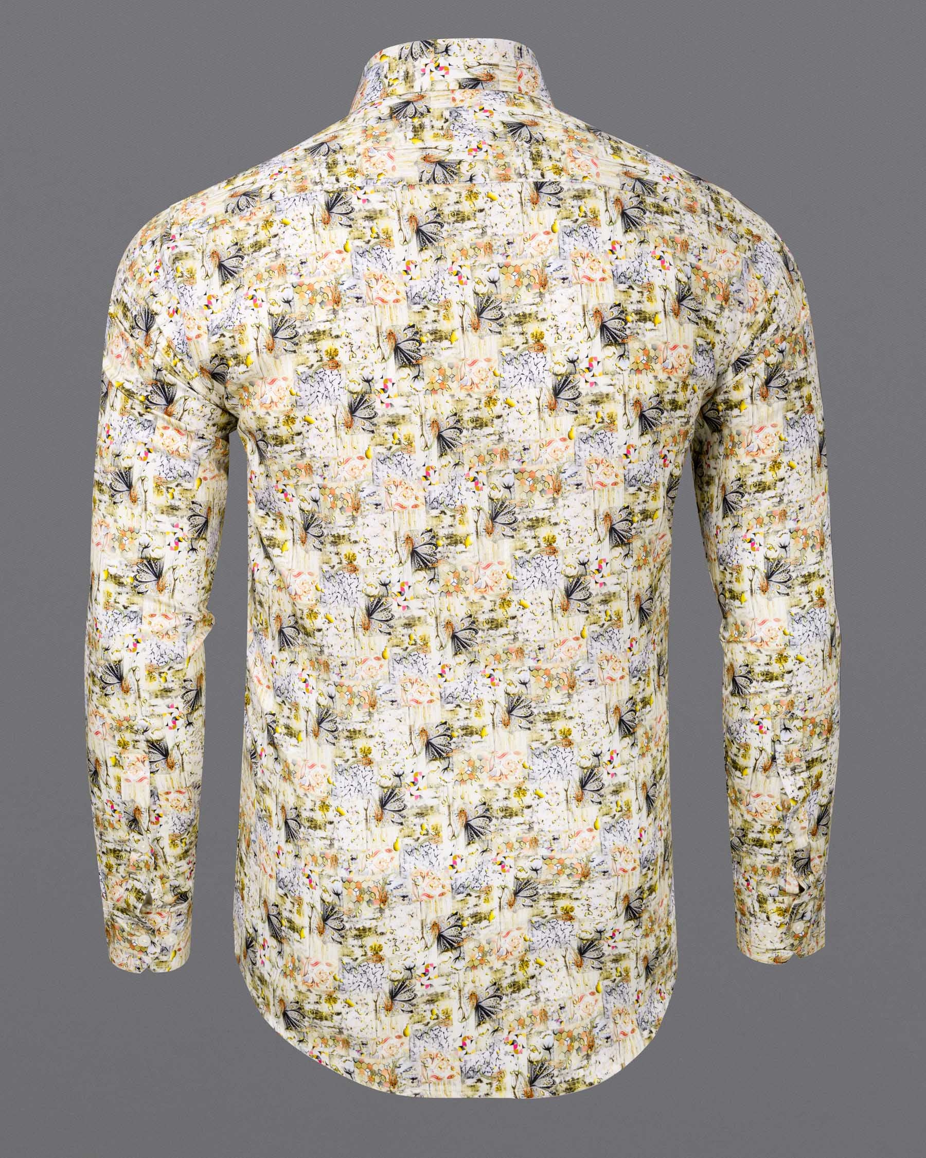 yellow Flowers and paisley Printed Super Soft Premium Cotton Shirt 6362-38,6362-H-38,6362-39,6362-H-39,6362-40,6362-H-40,6362-42,6362-H-42,6362-44,6362-H-44,6362-46,6362-H-46,6362-48,6362-H-48,6362-50,6362-H-50,6362-52,6362-H-52