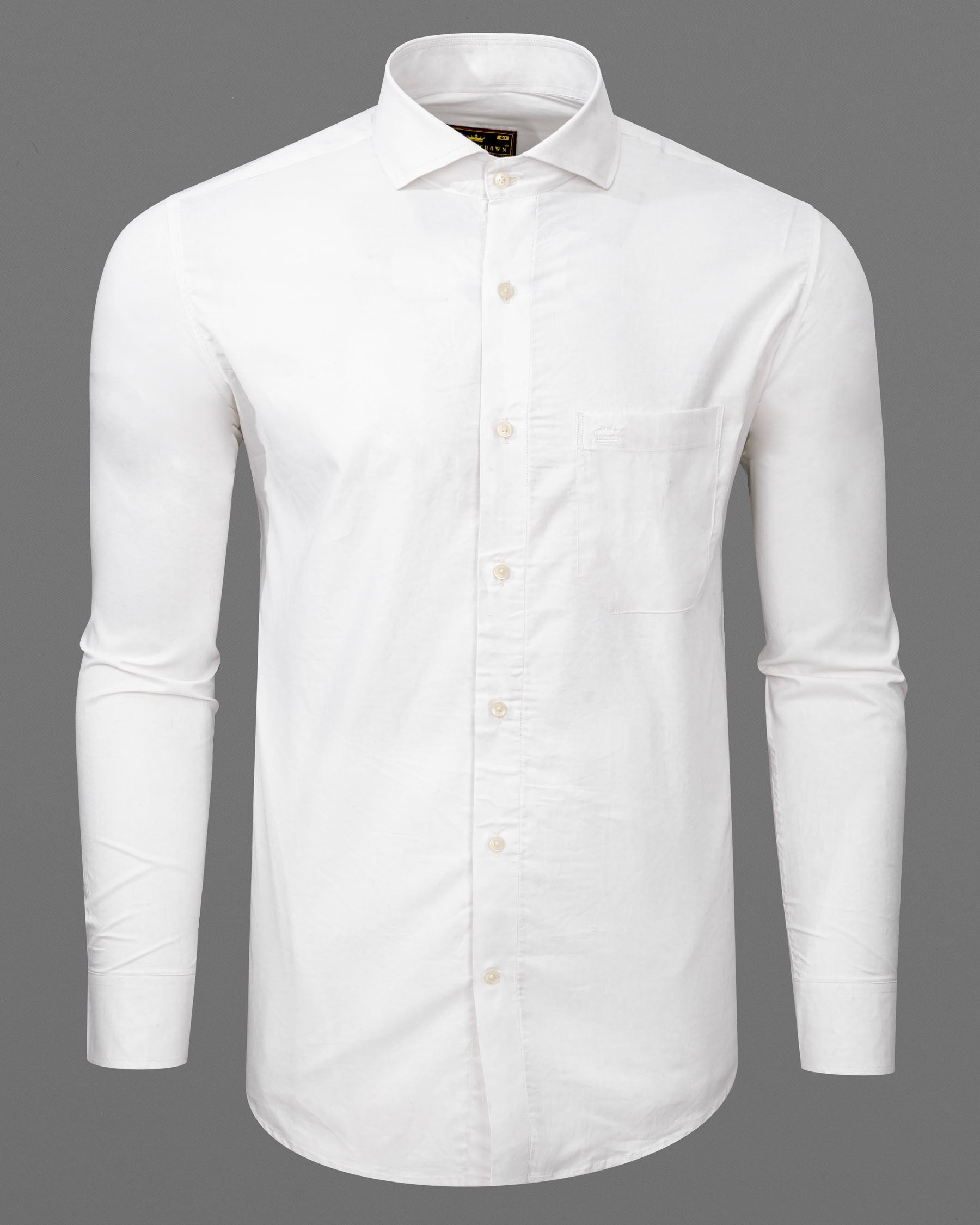 Milk White Plain-Solid Formal Premium Cotton Shirt For Men - Snitch Shirts