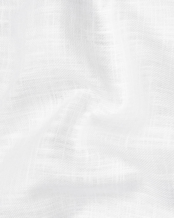 Bright White Luxurious Linen Shirt