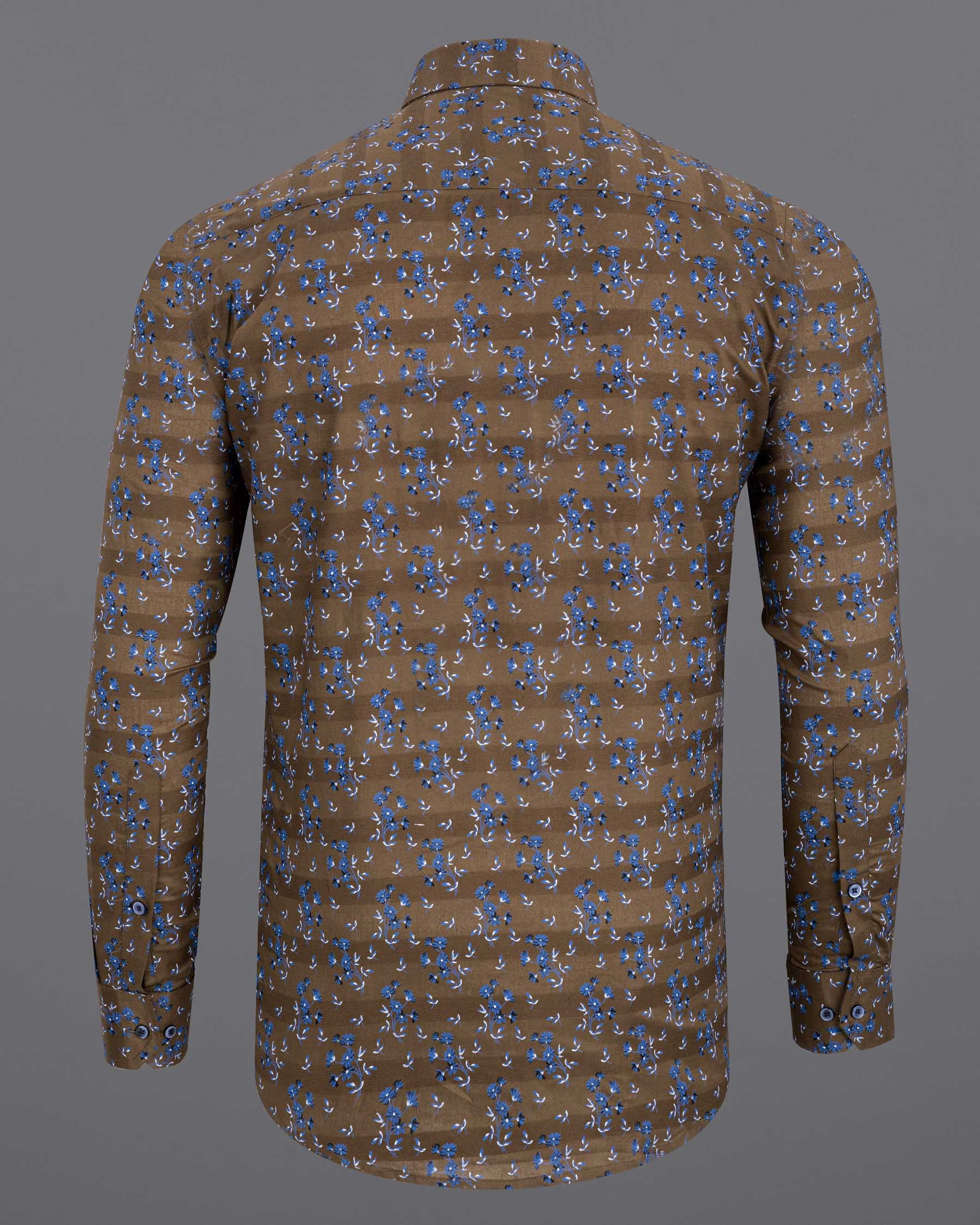 Pine Cone Brown Floral Printed Dobby Premium Giza Cotton Shirt 6381-BLE-38,6381-BLE-H-38,6381-BLE-39,6381-BLE-H-39,6381-BLE-40,6381-BLE-H-40,6381-BLE-42,6381-BLE-H-42,6381-BLE-44,6381-BLE-H-44,6381-BLE-46,6381-BLE-H-46,6381-BLE-48,6381-BLE-H-48,6381-BLE-50,6381-BLE-H-50,6381-BLE-52,6381-BLE-H-52