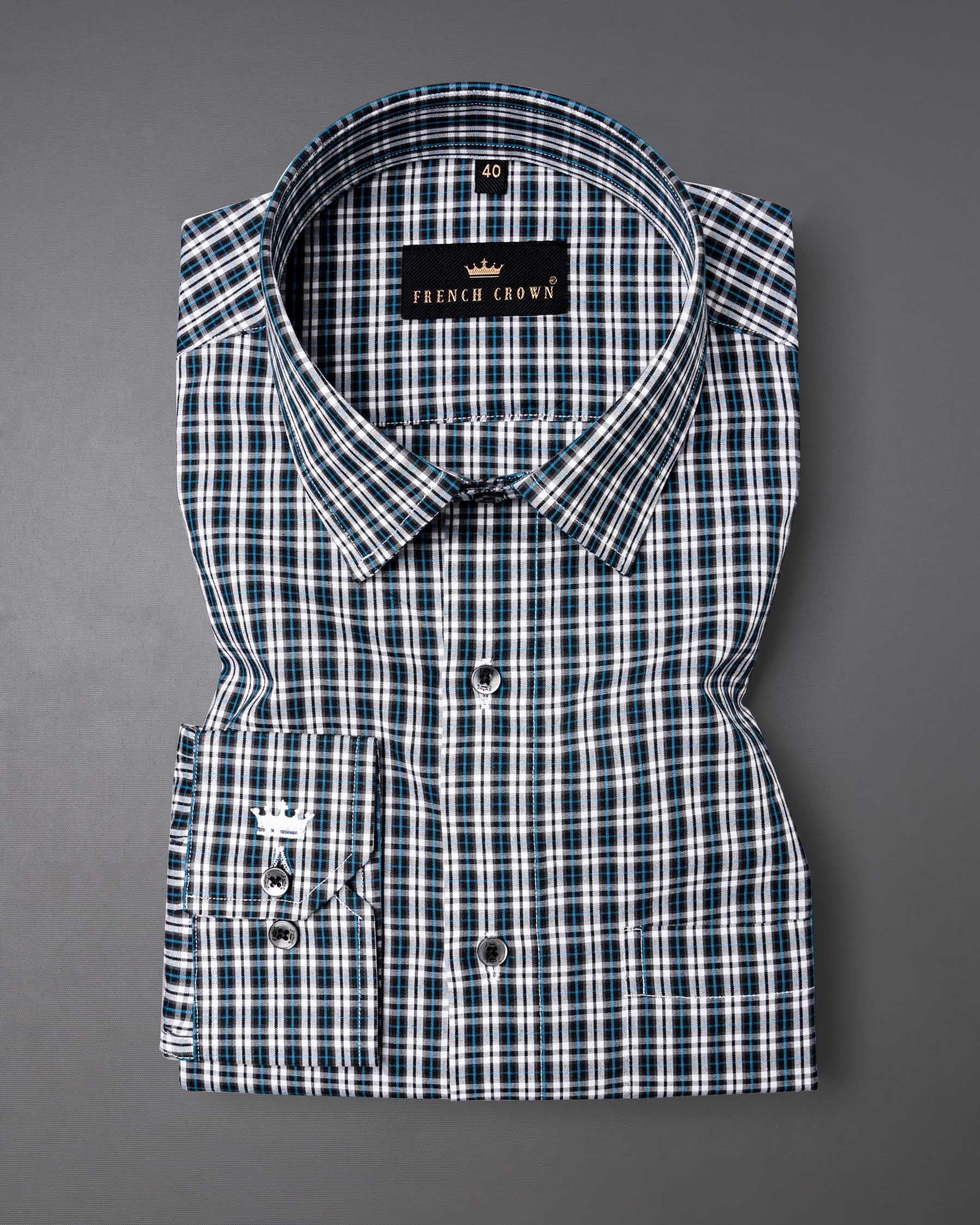 Black and Pacific Blue Plaid Premium Cotton Shirt 6425-BLK-38, 6425-BLK-H-38, 6425-BLK-39, 6425-BLK-H-39, 6425-BLK-40, 6425-BLK- M-H-40, 6425-BLK-42, 6425-BLK-H-42, 6425-BLK-44, 6425-BLK-H-44, 6425-BLK-46, 6425-BLK-H-46, 6425-BLK-48, 6425-BLK-H-48, 6425-BLK-50, 6425-BLK-H-50, 6425-BLK-52, 6425-BLK-H-52