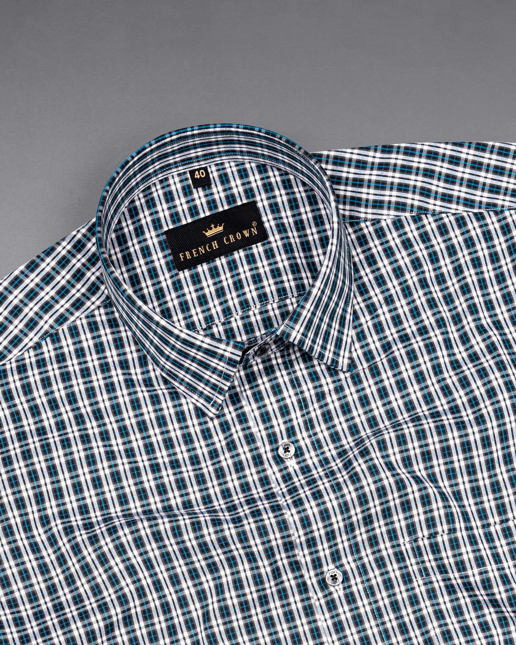 Black and Pacific Blue Plaid Premium Cotton Shirt 6425-BLK-38, 6425-BLK-H-38, 6425-BLK-39, 6425-BLK-H-39, 6425-BLK-40, 6425-BLK- M-H-40, 6425-BLK-42, 6425-BLK-H-42, 6425-BLK-44, 6425-BLK-H-44, 6425-BLK-46, 6425-BLK-H-46, 6425-BLK-48, 6425-BLK-H-48, 6425-BLK-50, 6425-BLK-H-50, 6425-BLK-52, 6425-BLK-H-52