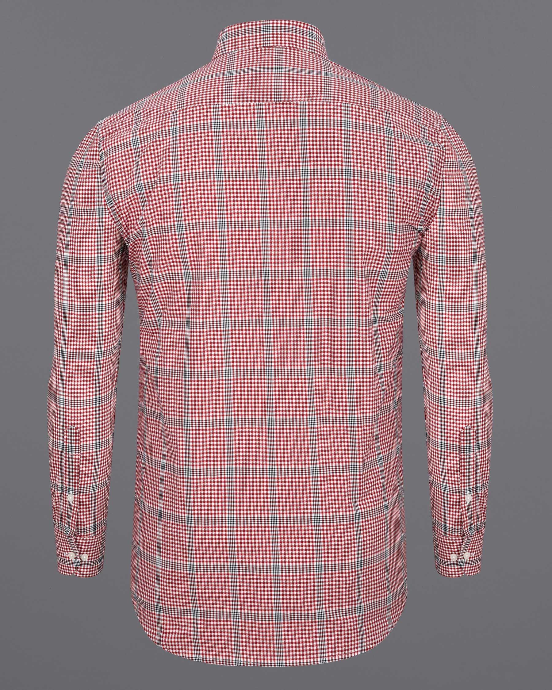 Persian Red and Black Plaid Premium Cotton Shirt 6428-38, 6428-H-38, 6428-39, 6428-H-39, 6428-40, 6428- M-H-40, 6428-42, 6428-H-42, 6428-44, 6428-H-44, 6428-46, 6428-H-46, 6428-48, 6428-H-48, 6428-50, 6428-H-50, 6428-52, 6428-H-52