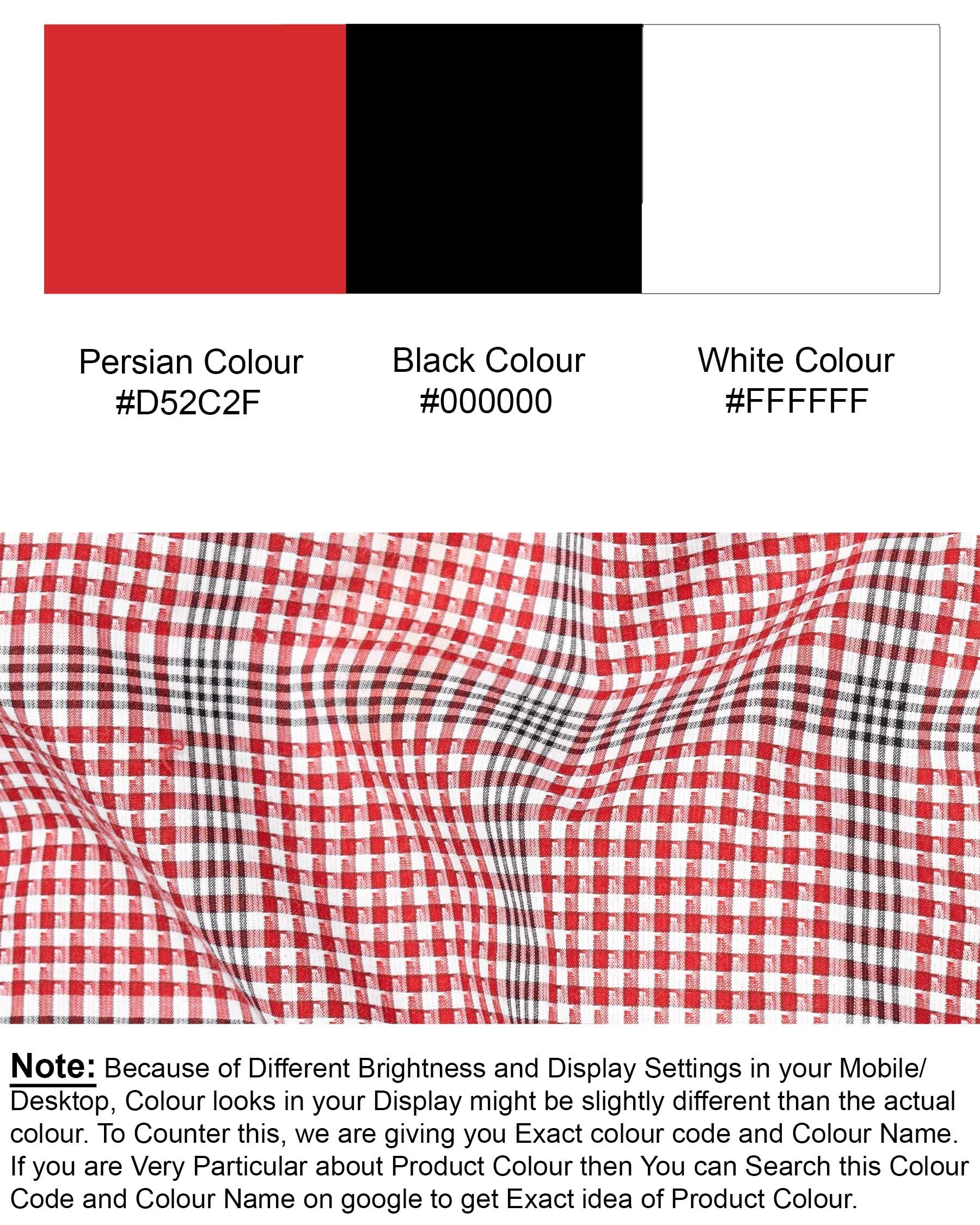 Persian Red and Black Plaid Premium Cotton Shirt 6428-38, 6428-H-38, 6428-39, 6428-H-39, 6428-40, 6428- M-H-40, 6428-42, 6428-H-42, 6428-44, 6428-H-44, 6428-46, 6428-H-46, 6428-48, 6428-H-48, 6428-50, 6428-H-50, 6428-52, 6428-H-52