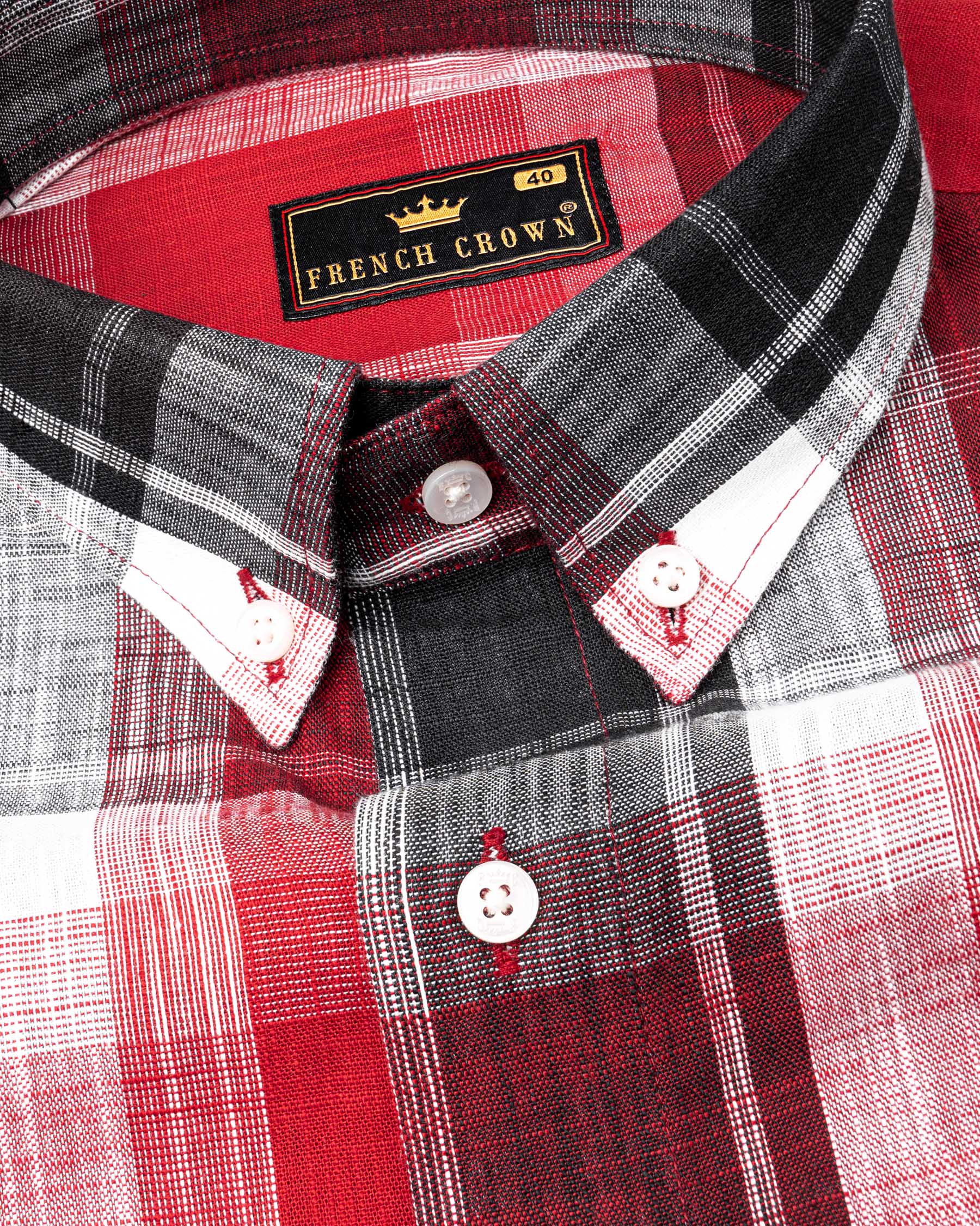 Vivid Auburn and Jade Black Plaid Luxurious Linen Shirt 6446-BD-38, 6446-BD-H-38, 6446-BD-39, 6446-BD-H-39, 6446-BD-40, 6446-BD-H-40, 6446-BD-42, 6446-BD-H-42, 6446-BD-44, 6446-BD-H-44, 6446-BD-46, 6446-BD-H-46, 6446-BD-48, 6446-BD-H-48, 6446-BD-50, 6446-BD-H-50, 6446-BD-52, 6446-BD-H-52