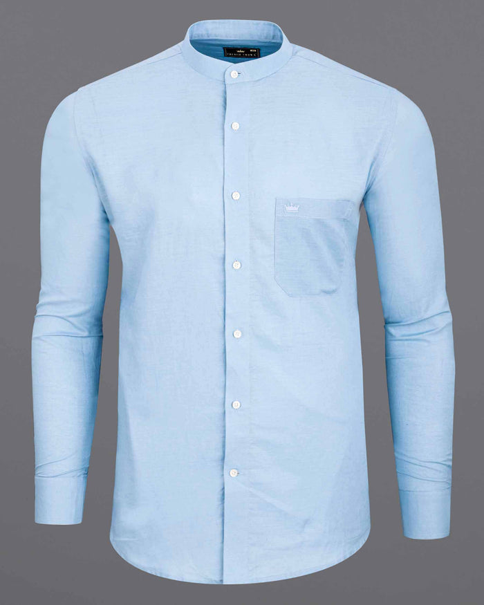 CASPER BLUE LUXURIOUS LINEN SHIRT