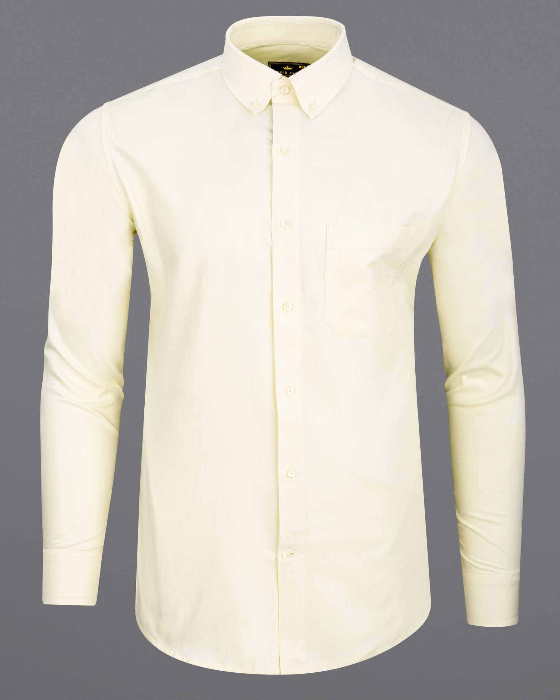 Wheatfield Yellow Twill Textured Premium Cotton Shirt