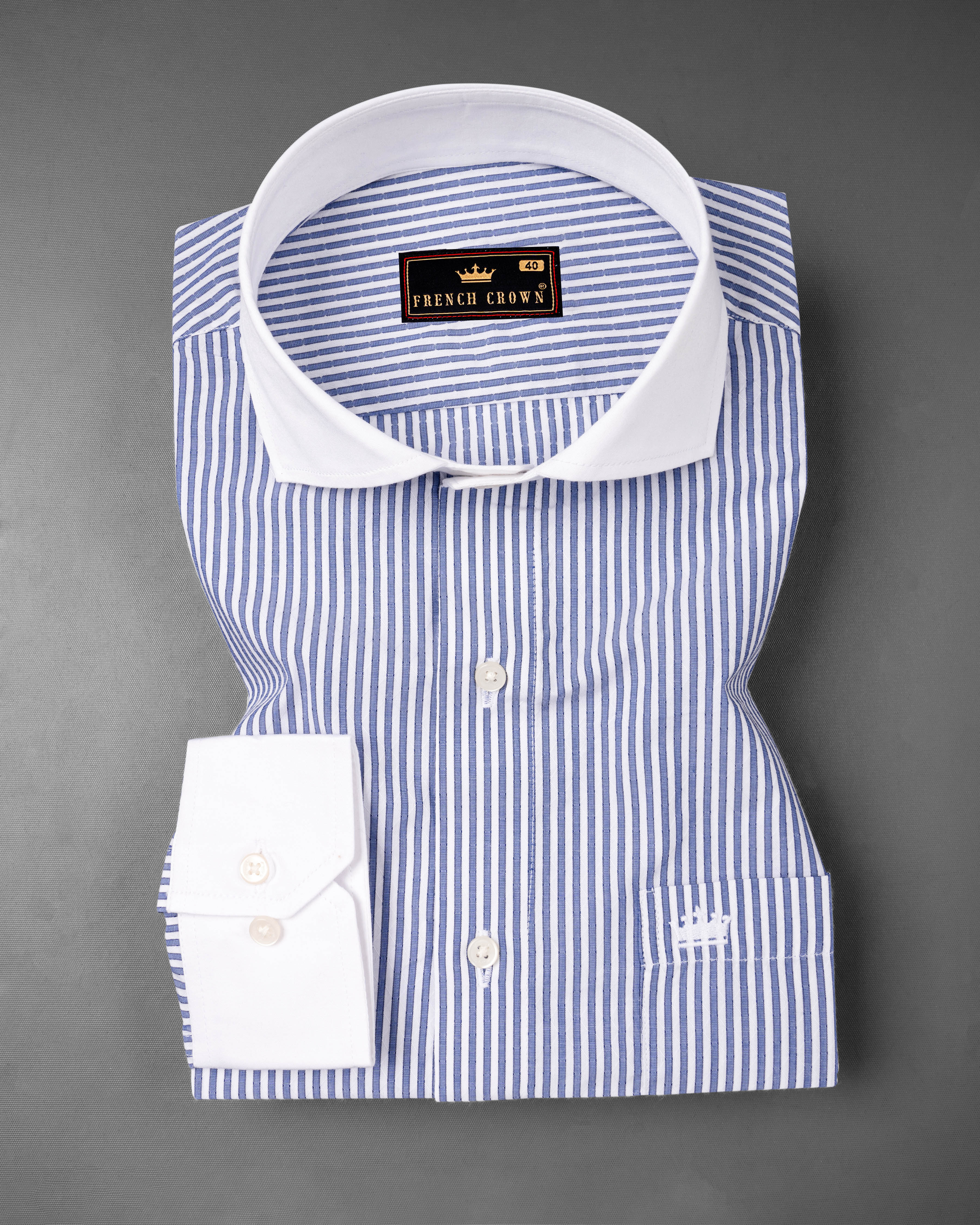 Lavender Blue Striped with White Collar Dobby Textured Premium Giza Cotton Shirt 6466-CA-38, 6466-CA-H-38, 6466-CA-39, 6466-CA-H-39, 6466-CA-40, 6466-CA-H-40, 6466-CA-42, 6466-CA-H-42, 6466-CA-44, 6466-CA-H-44, 6466-CA-46, 6466-CA-H-46, 6466-CA-48, 6466-CA-H-48, 6466-CA-50, 6466-CA-H-50, 6466-CA-52, 6466-CA-H-52