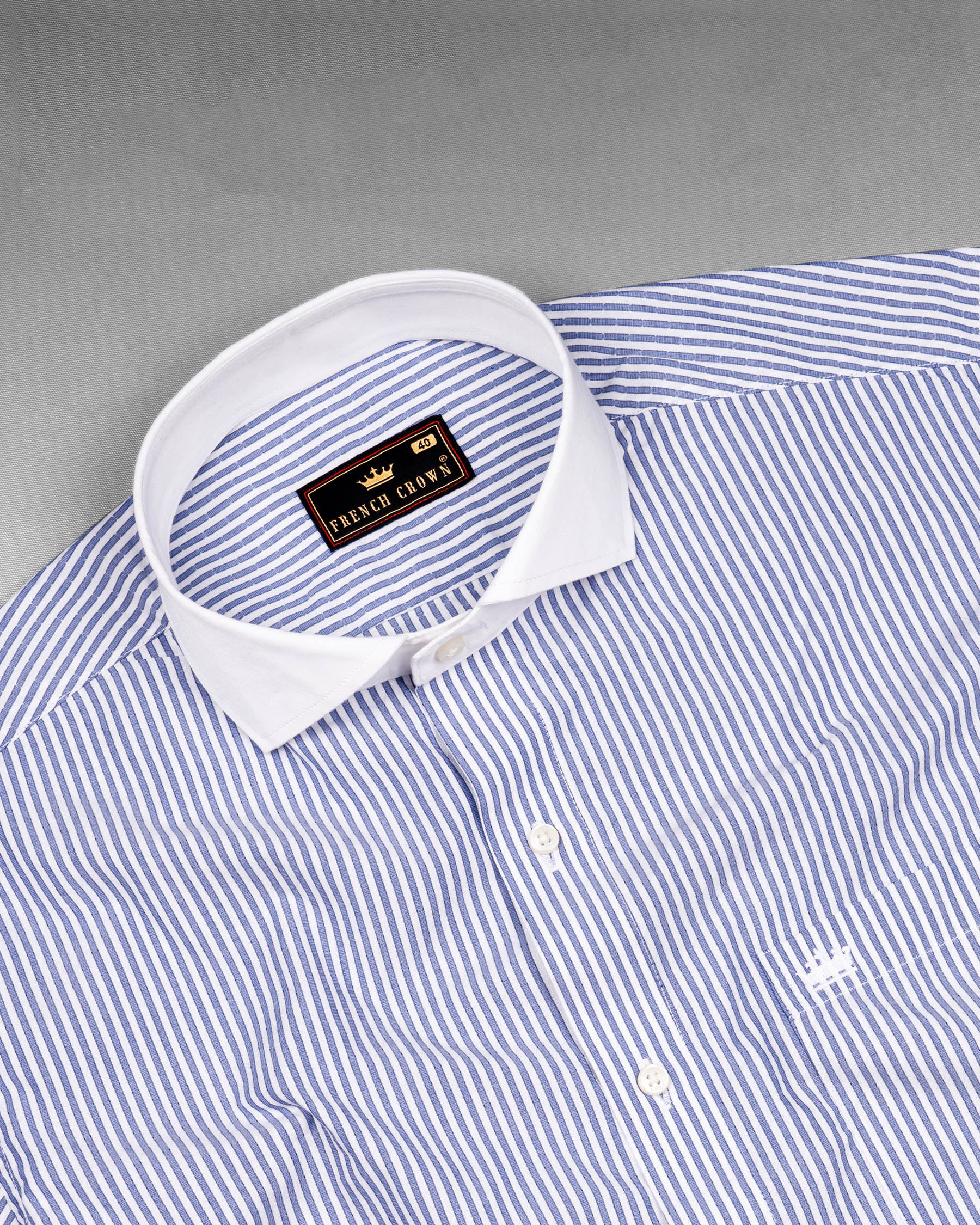 Lavender Blue Striped with White Collar Dobby Textured Premium Giza Cotton Shirt 6466-CA-38, 6466-CA-H-38, 6466-CA-39, 6466-CA-H-39, 6466-CA-40, 6466-CA-H-40, 6466-CA-42, 6466-CA-H-42, 6466-CA-44, 6466-CA-H-44, 6466-CA-46, 6466-CA-H-46, 6466-CA-48, 6466-CA-H-48, 6466-CA-50, 6466-CA-H-50, 6466-CA-52, 6466-CA-H-52