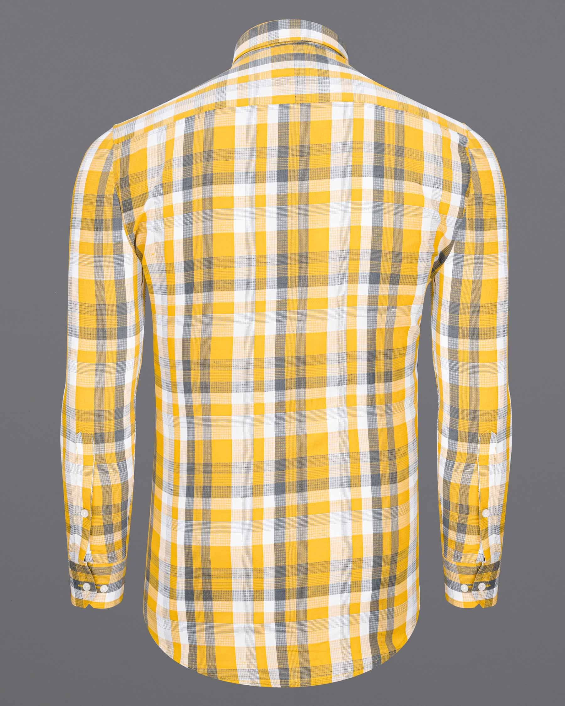 Sunglow Yellow with Shuttle Gray Twill  Checkered Premium Cotton Shirt6500-BD-38, 6500-BD-H-38, 6500-BD-39, 6500-BD-H-39, 6500-BD-40, 6500-BD-H-40, 6500-BD-42, 6500-BD-H-42, 6500-BD-44, 6500-BD-H-44, 6500-BD-46, 6500-BD-H-46, 6500-BD-48, 6500-BD-H-48, 6500-BD-50, 6500-BD-H-50, 6500-BD-52, 6500-BD-H-52