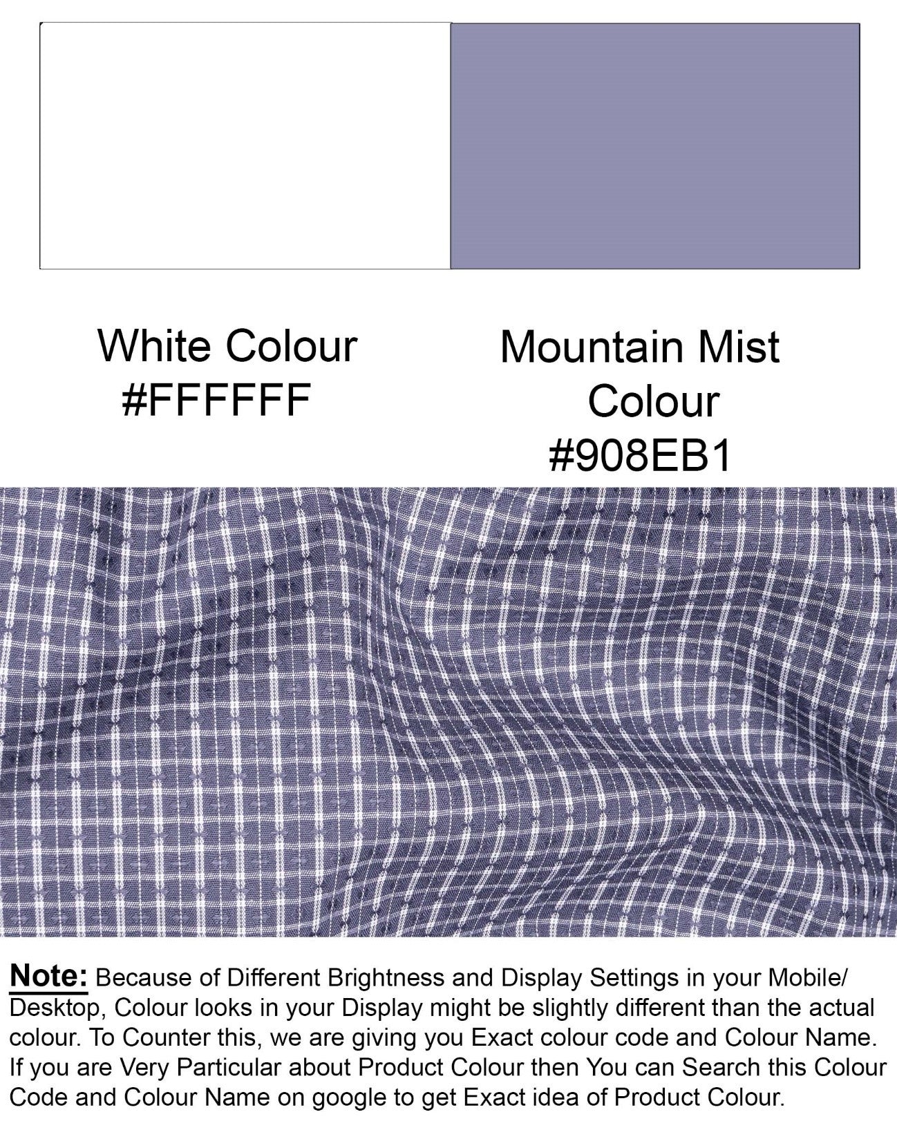 Mountain Mist Checkered Dobby Textured Premium Giza Cotton Shirt