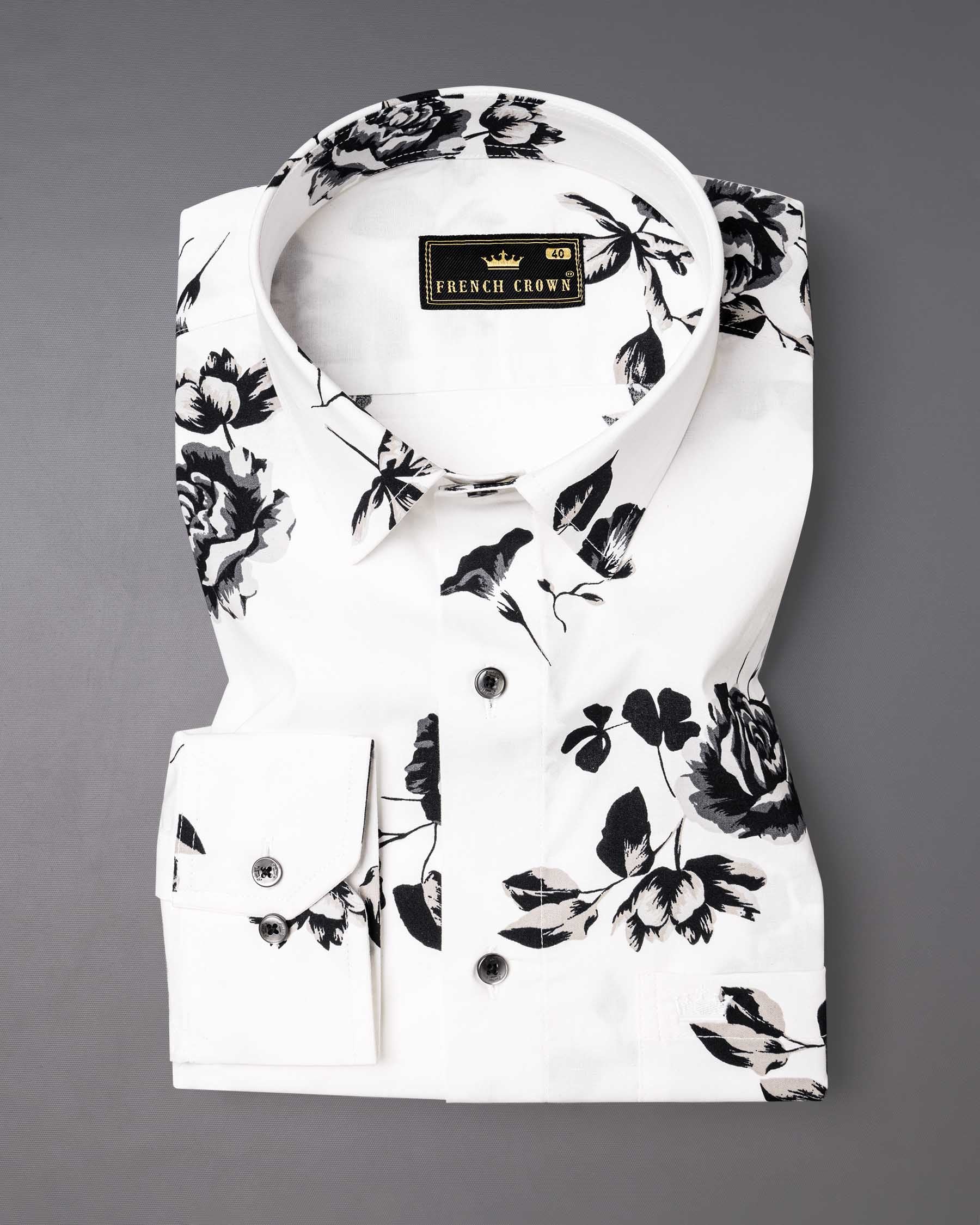 Bright White Floral Printed Twill Textured Premium Cotton Shirt 6513-BLK-38, 6513-BLK-H-38, 6513-BLK-39, 6513-BLK-H-39, 6513-BLK-40, 6513-BLK-H-40, 6513-BLK-42, 6513-BLK-H-42, 6513-BLK-44, 6513-BLK-H-44, 6513-BLK-46, 6513-BLK-H-46, 6513-BLK-48, 6513-BLK-H-48, 6513-BLK-50, 6513-BLK-H-50, 6513-BLK-52, 6513-BLK-H-52